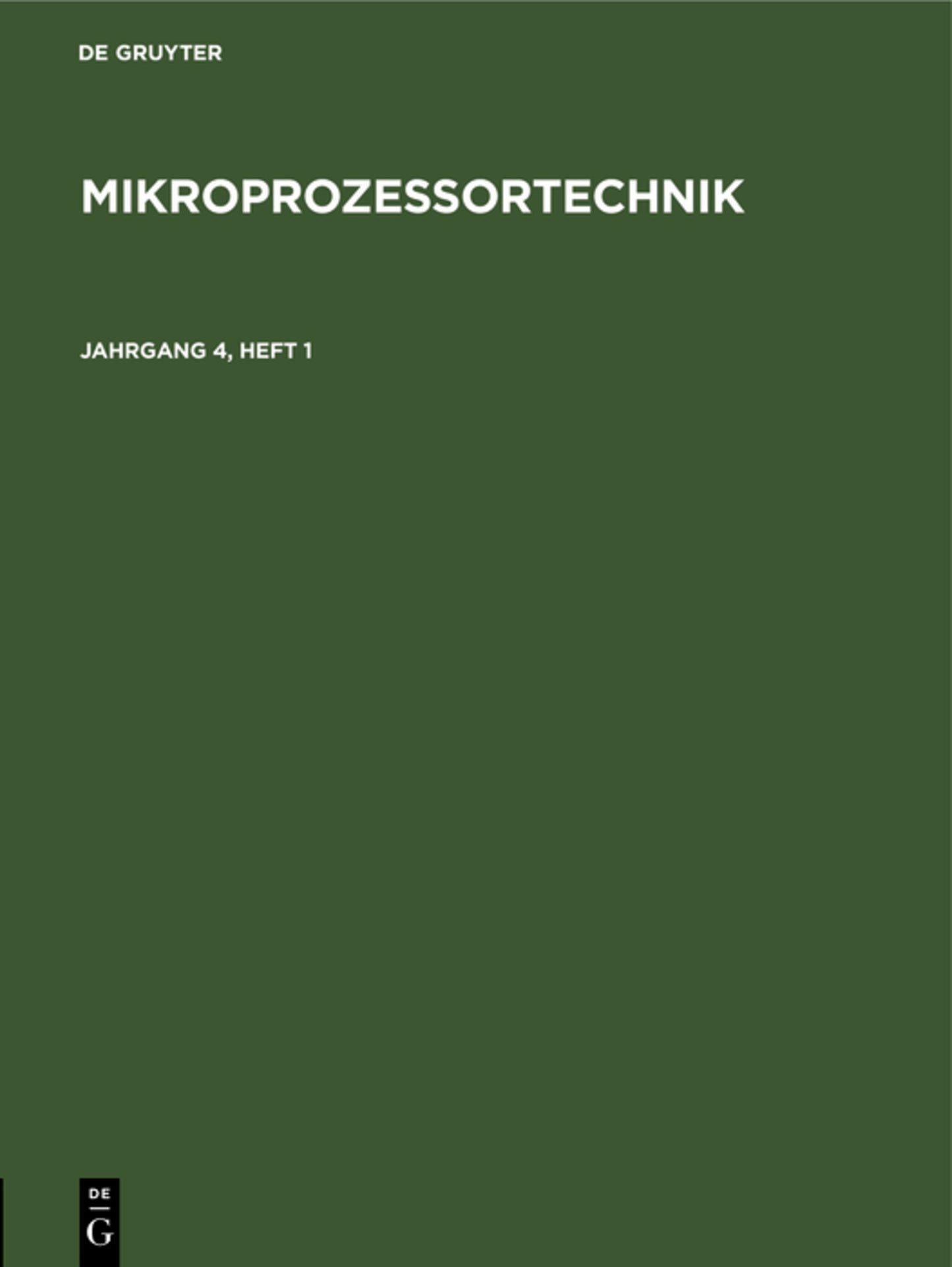 MP. Jahrgang 4, Heft 1