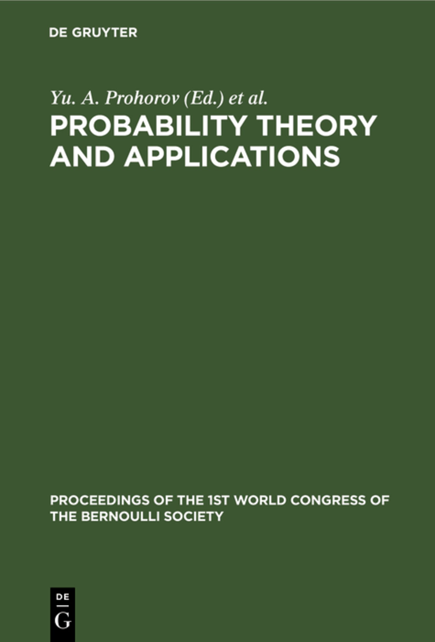 Cover image for Probability Theory and Applications ISBN 9783112303061