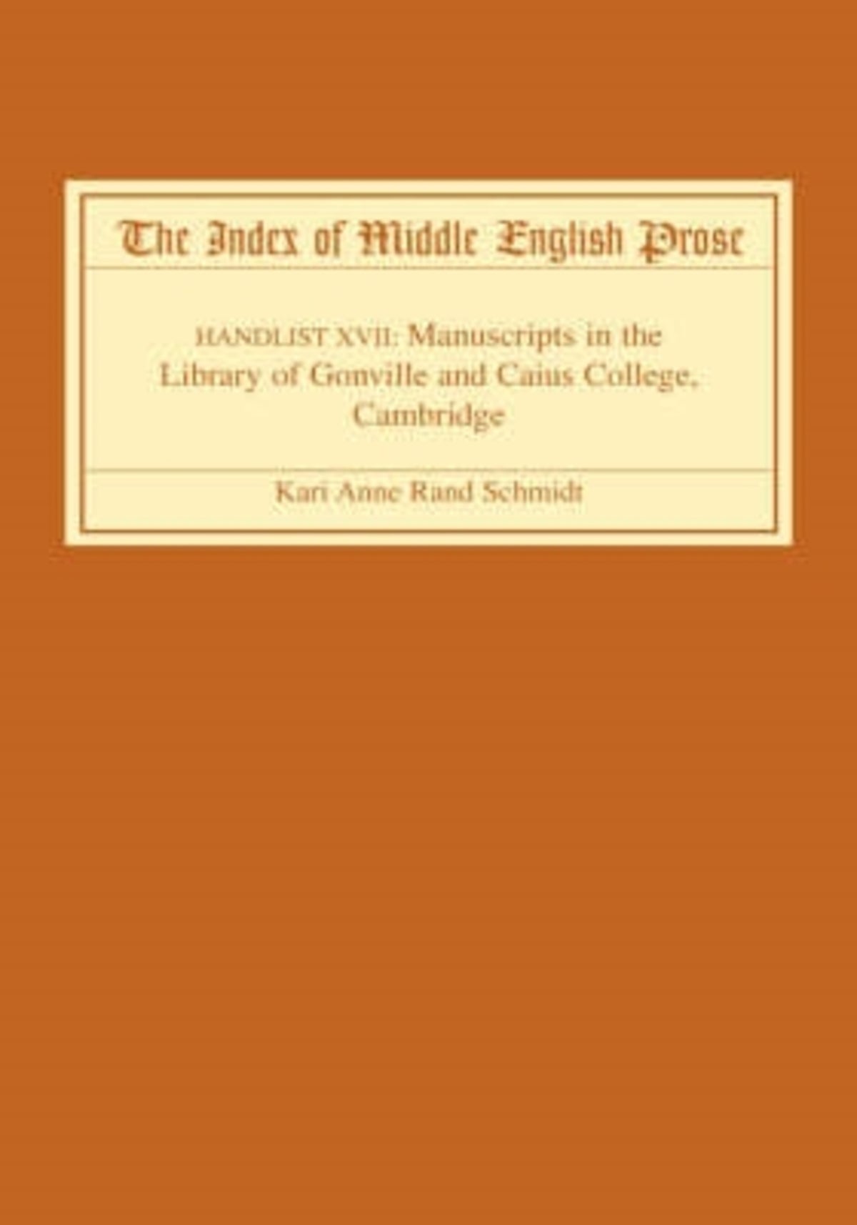 The Index of Middle English Prose