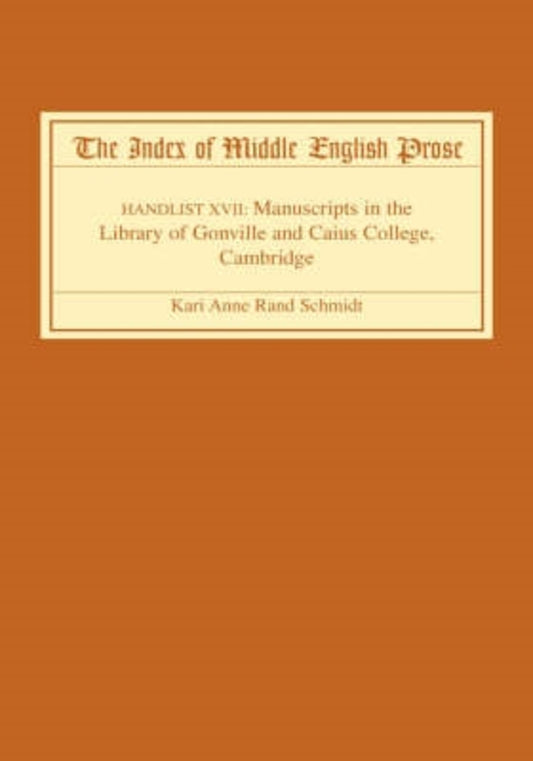 The Index of Middle English Prose
