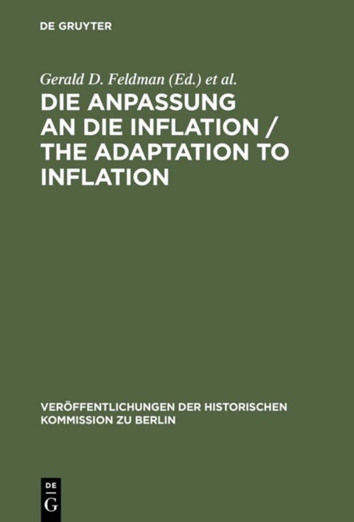 Cover image for Die Anpassung an die Inflation / The Adaptation to Inflation ISBN 9783110099355