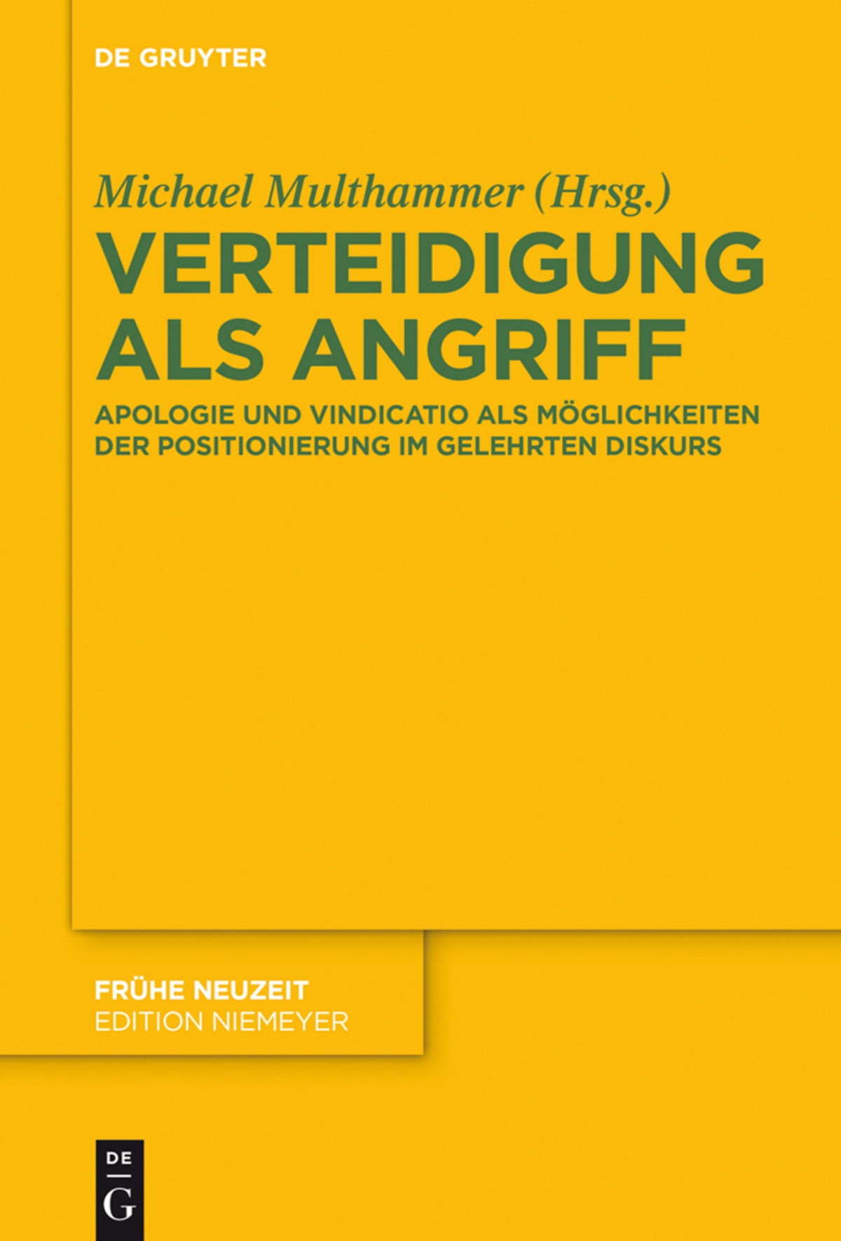 Cover image for Verteidigung als Angriff ISBN 9783110437973