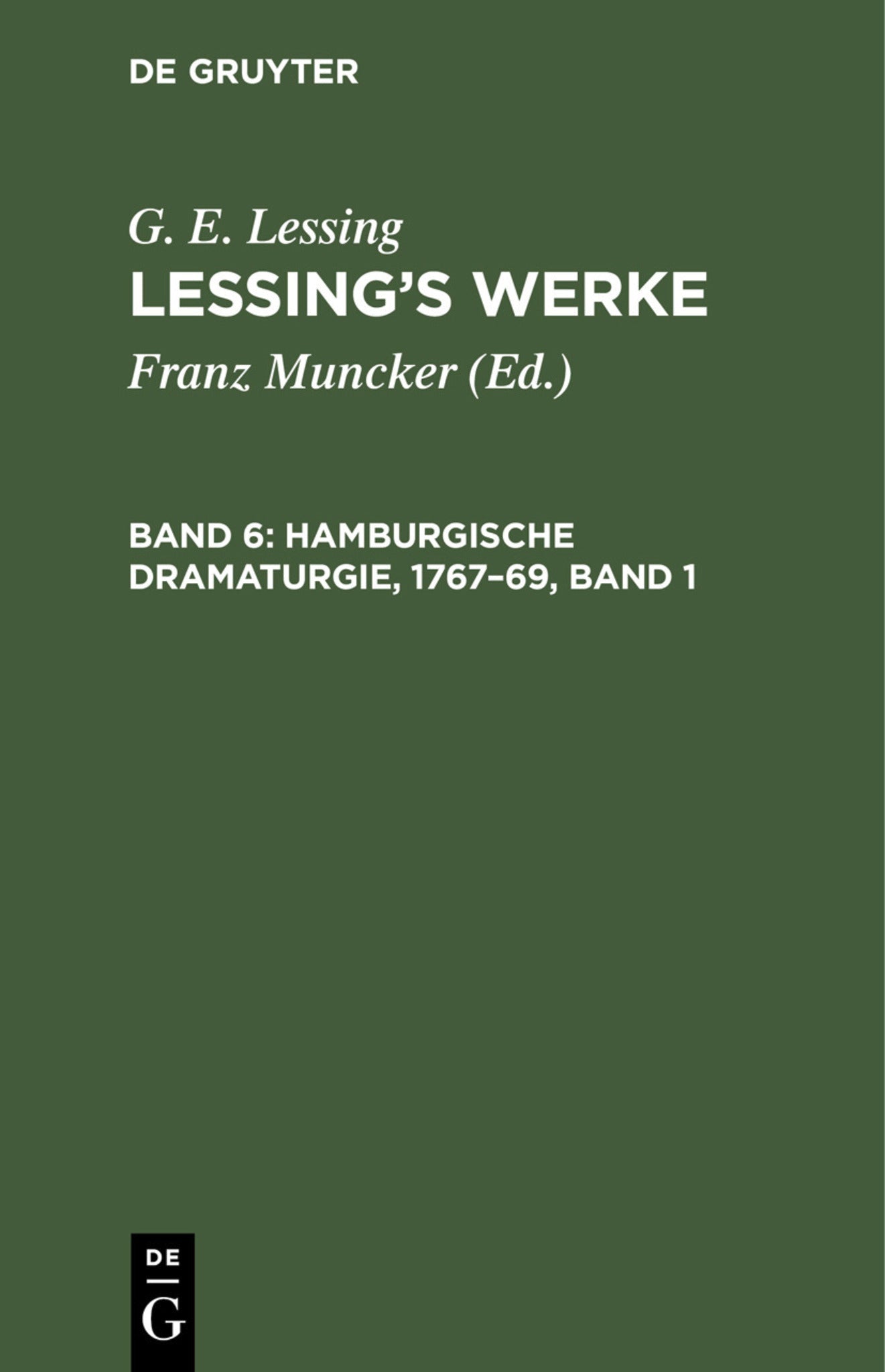Hamburgische Dramaturgie, 1767–69, Band 1