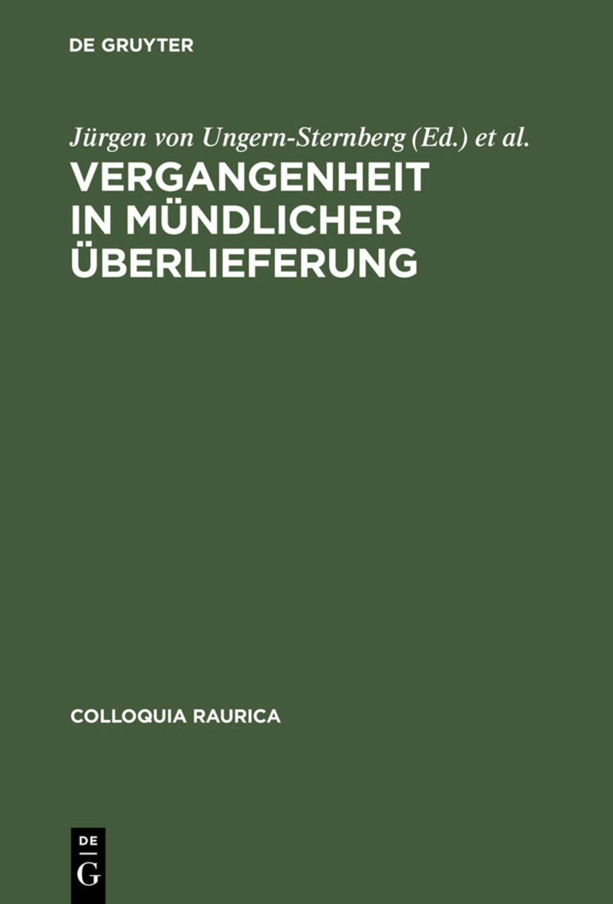 Cover image for Vergangenheit in mündlicher Überlieferung ISBN 9783598774119