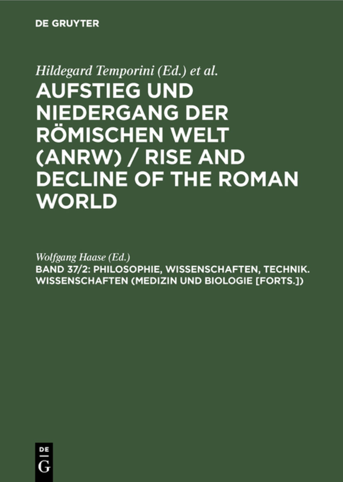 Cover image for Philosophie, Wissenschaften, Technik. Wissenschaften (Medizin und Biologie [Forts.]) ISBN 9783110141849