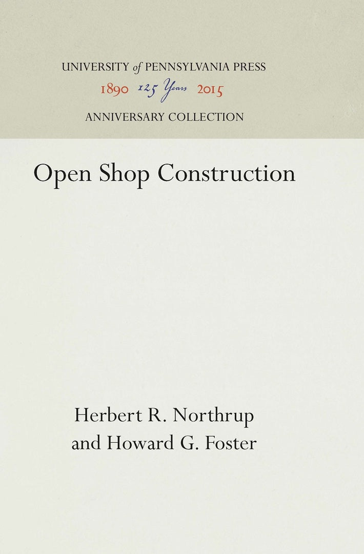 Cover image for Open Shop Construction ISBN 9780812290899