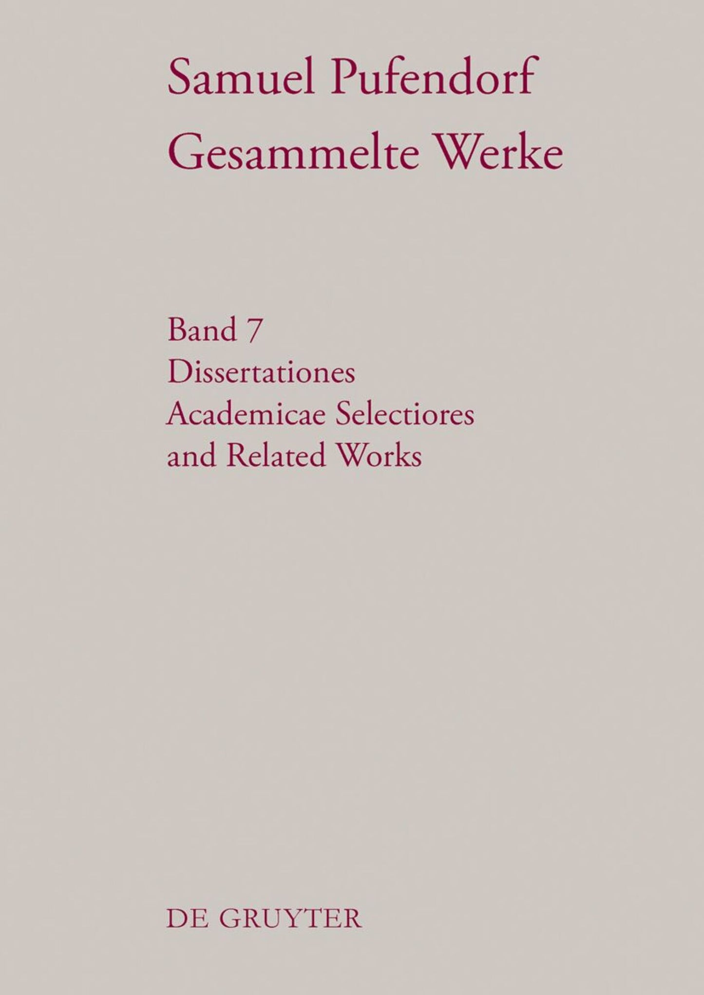 Dissertationes Academicae Selectiores and Related Works