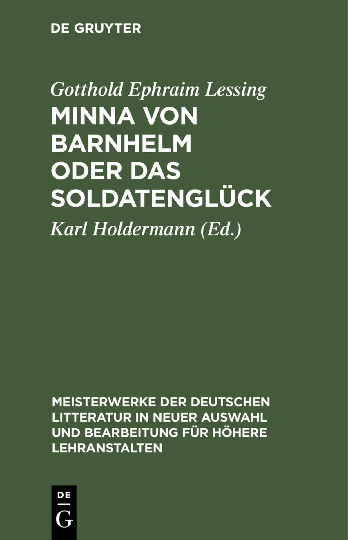 Cover image for Minna von Barnhelm oder das Soldatenglück ISBN 9783112424735