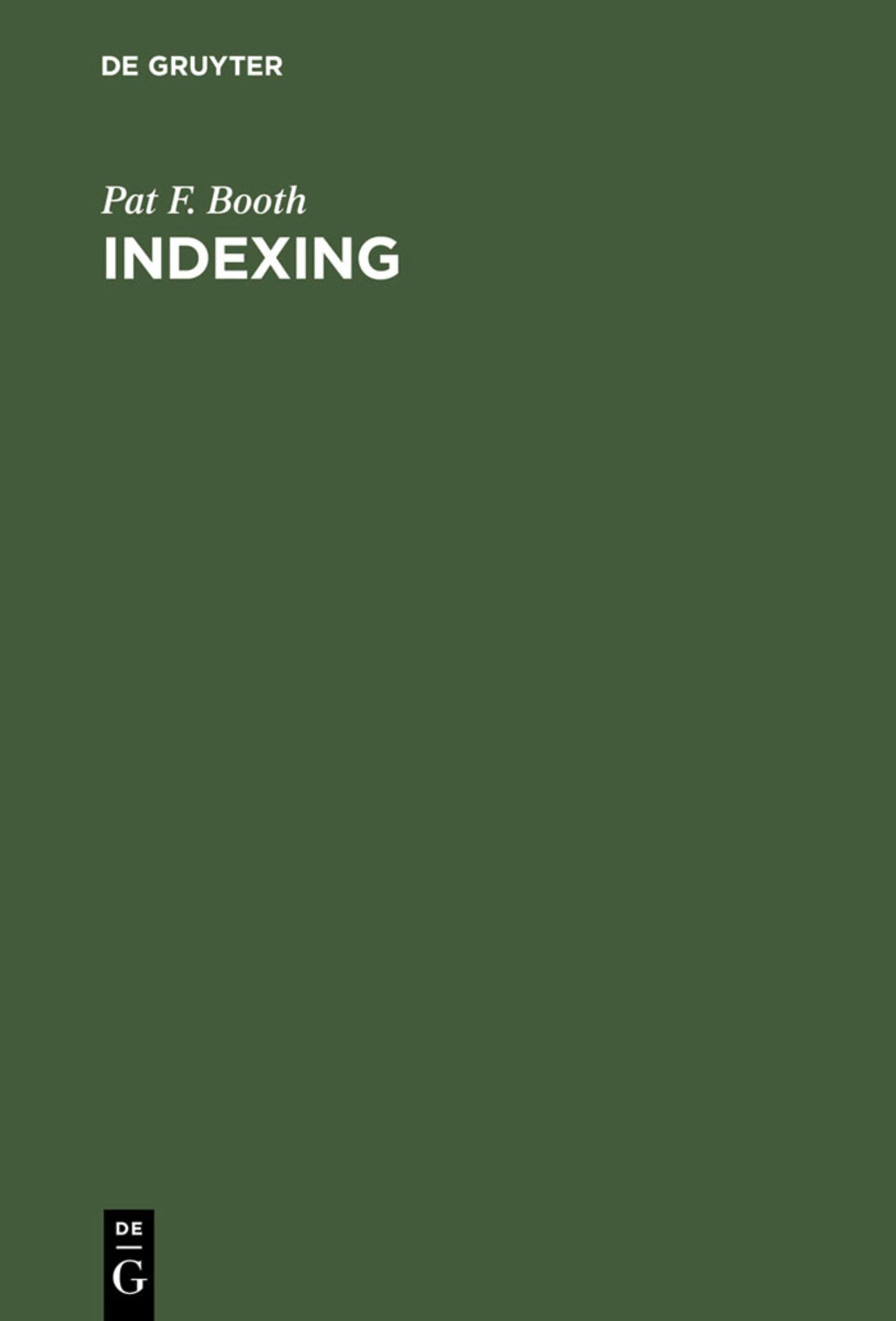 Cover image for Indexing ISBN 9783598115363