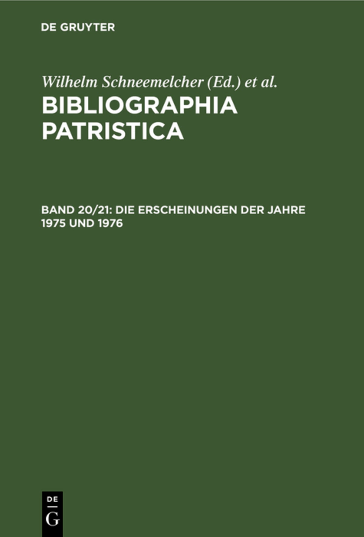 Die Erscheinungen der Jahre 1975 und 1976