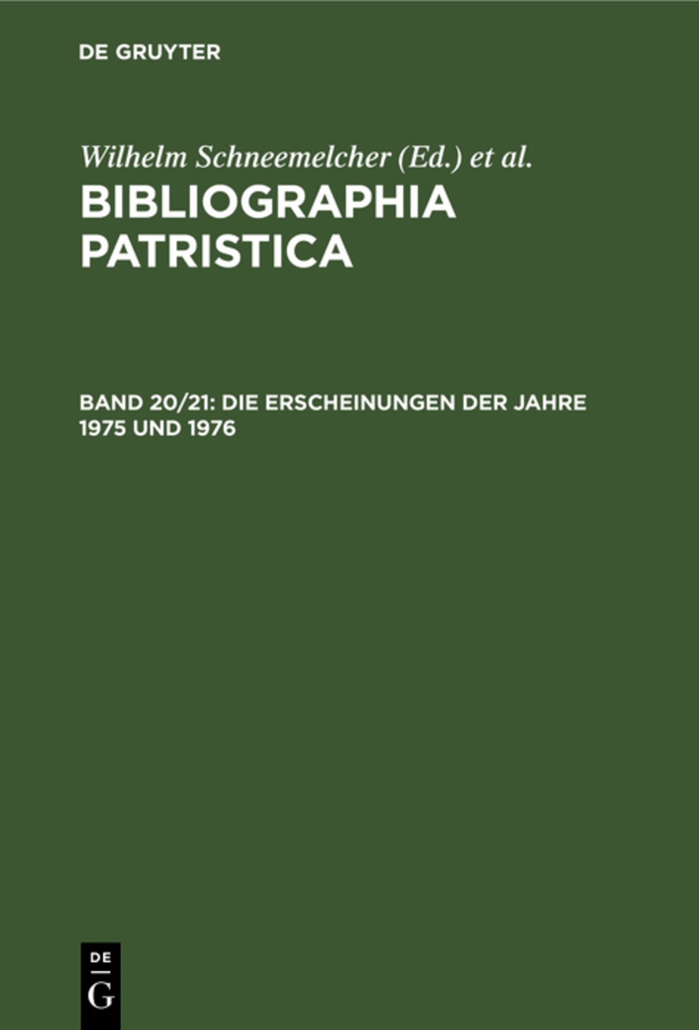 Die Erscheinungen der Jahre 1975 und 1976