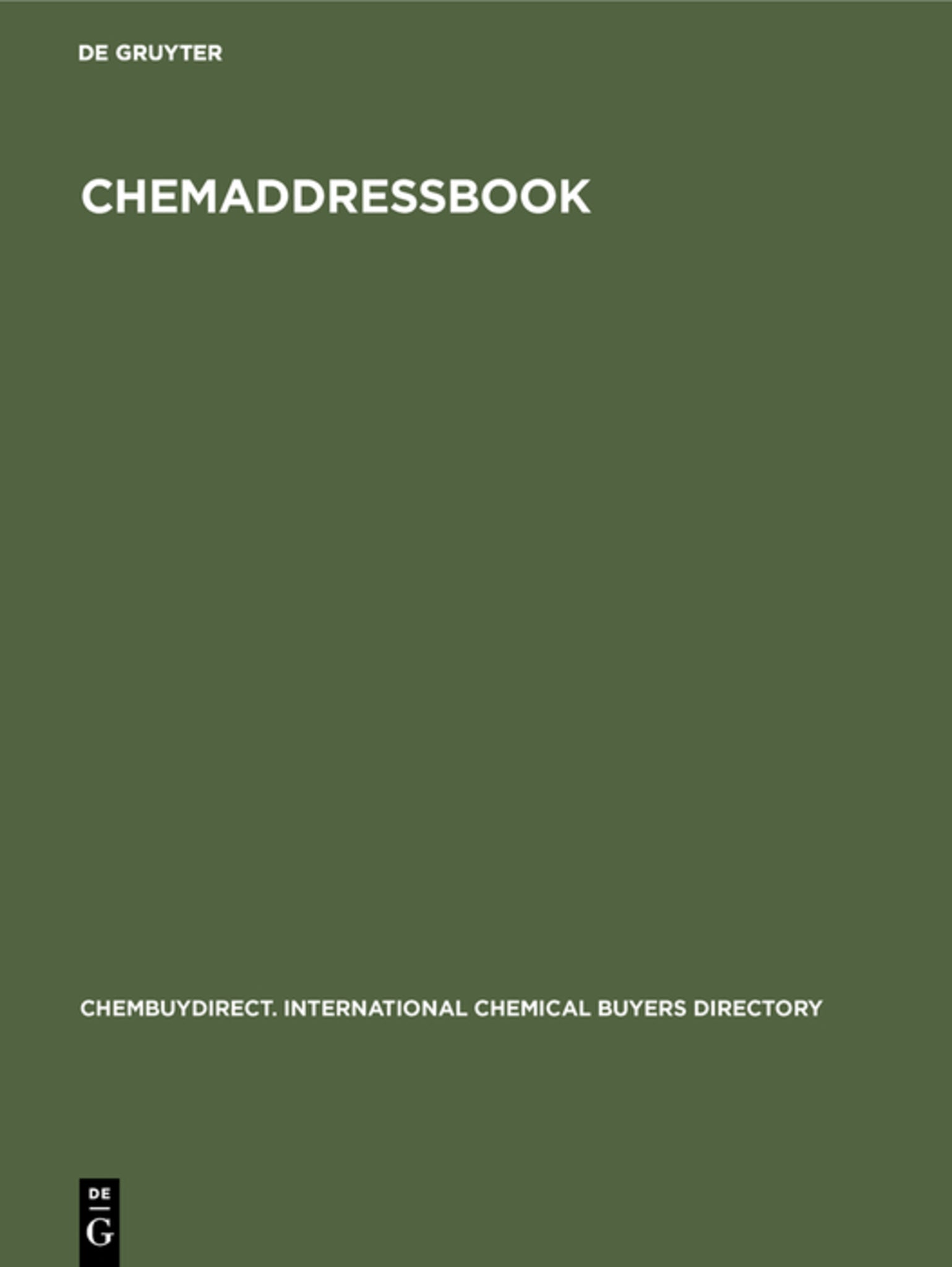 Cover image for ChemADDRESSbook ISBN 9783110042740