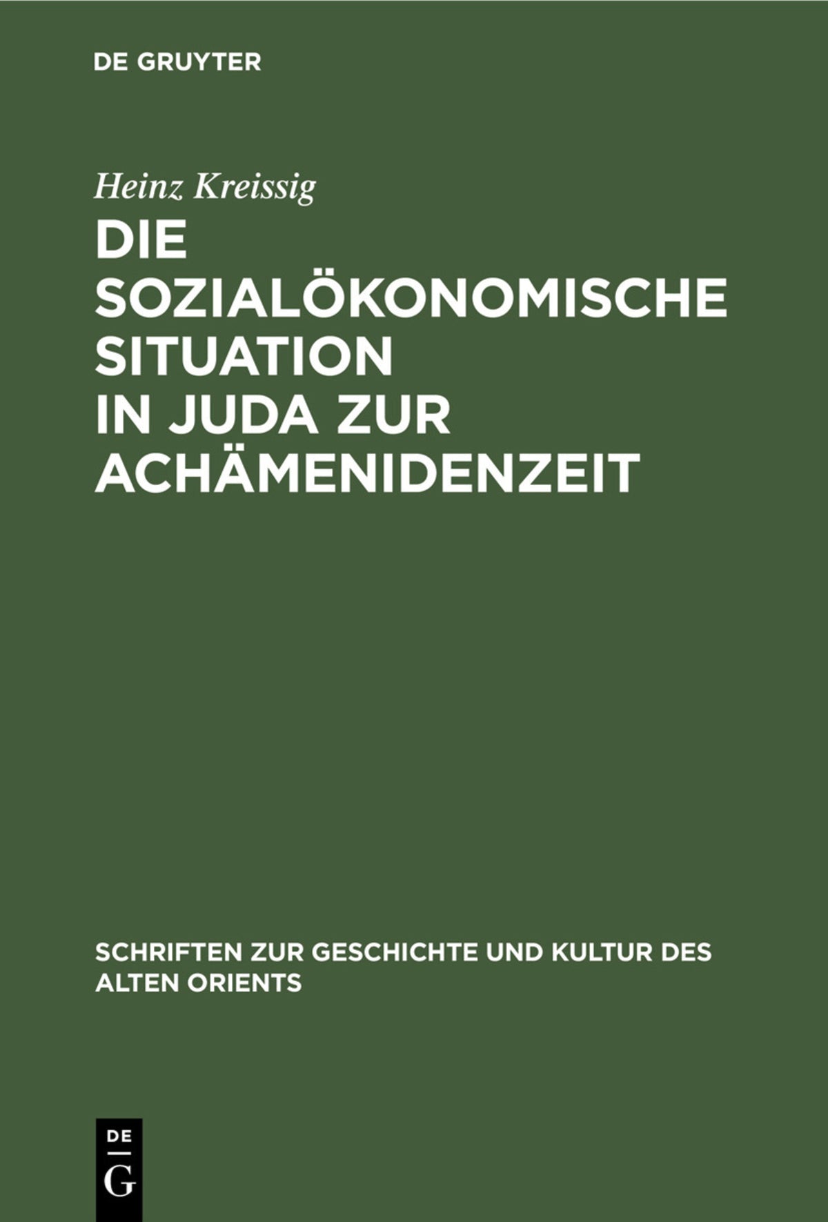 Cover image for Die sozialökonomische Situation in Juda zur Achämenidenzeit ISBN 9783112309698