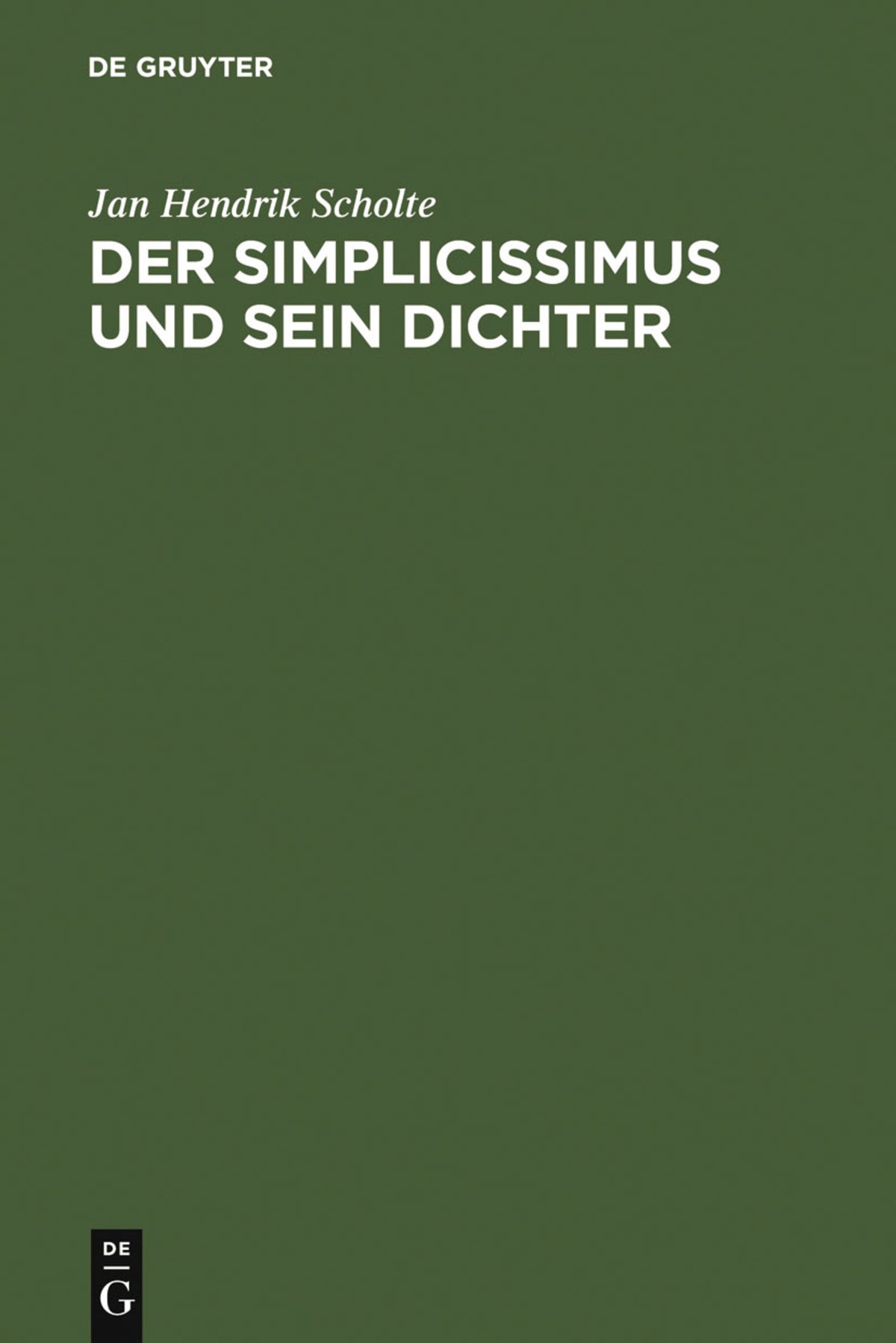 Cover image for Der Simplicissimus und sein Dichter ISBN 9783484100787