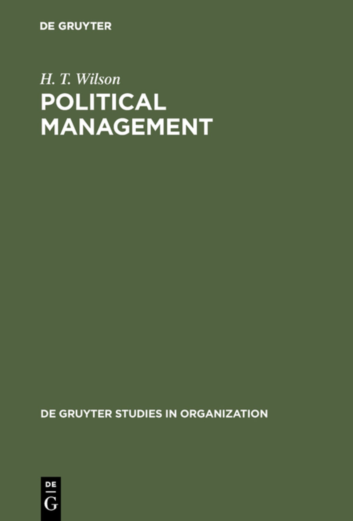 Cover image for Political Management ISBN 9783110099027