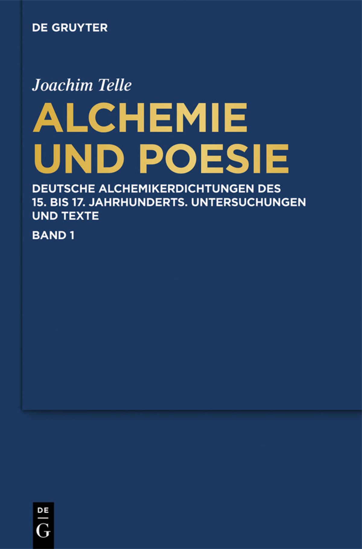 Cover image for Alchemie und Poesie ISBN 9783110290387