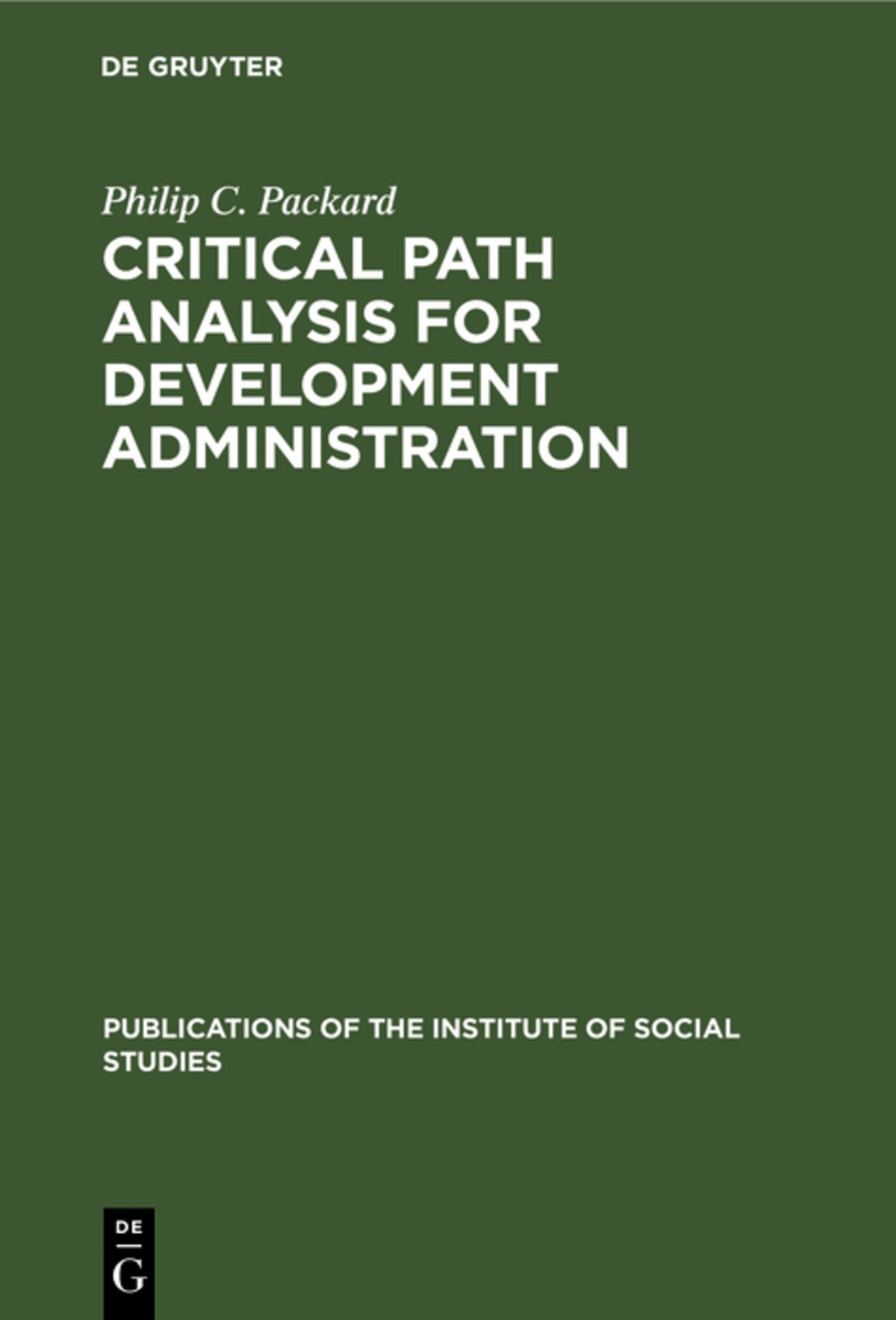 Cover image for Critical path analysis for development administration ISBN 9789027921741