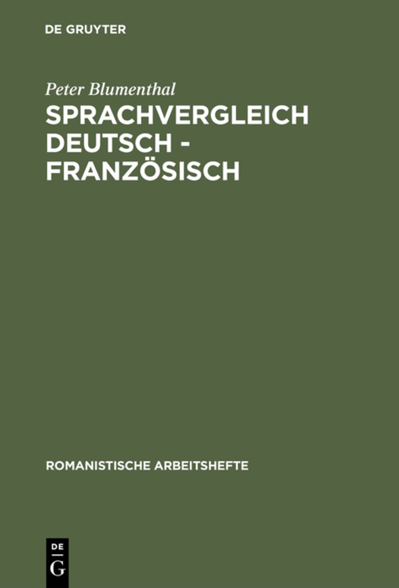 Sprachvergleich Deutsch - Französisch