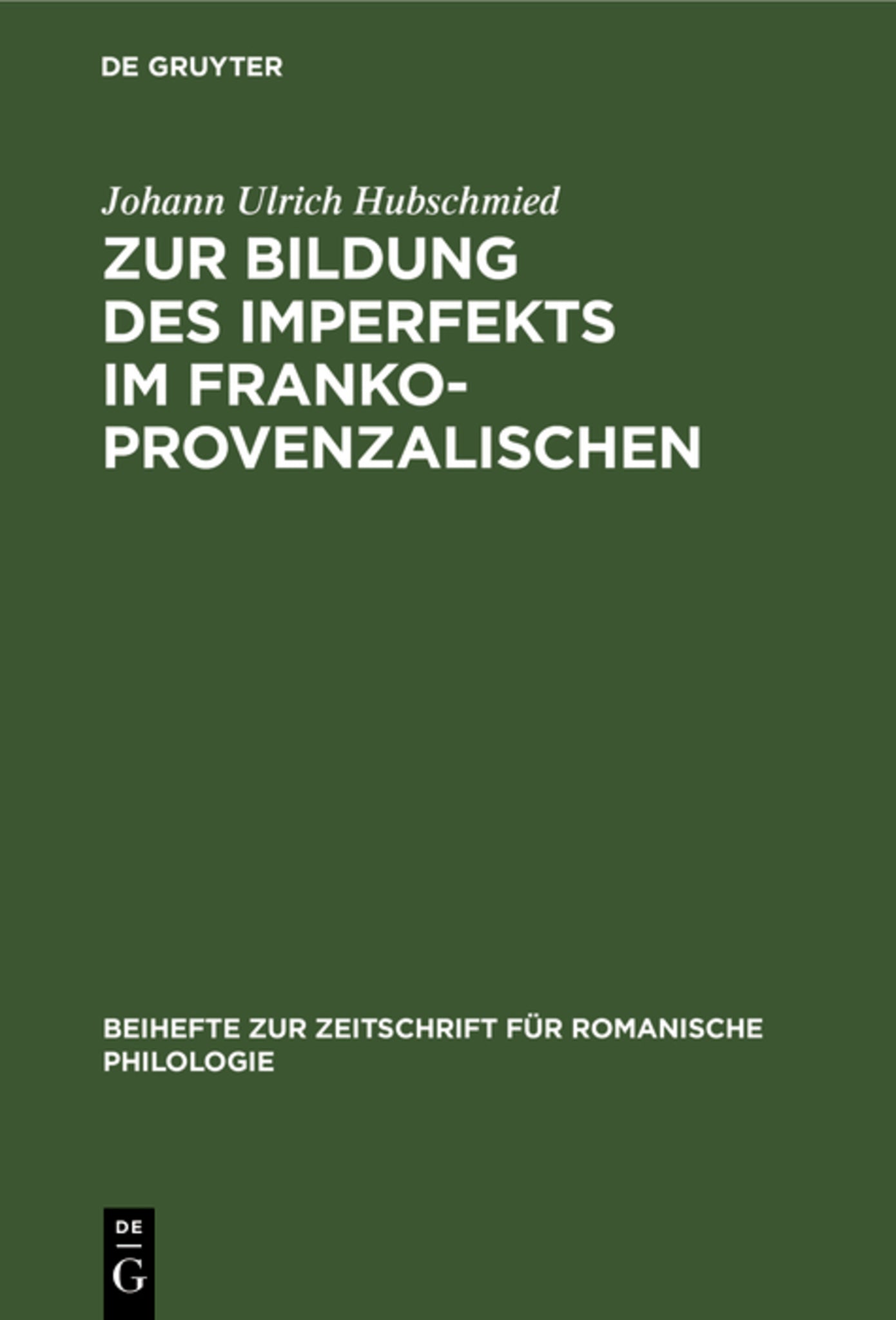 Zur Bildung des Imperfekts im Frankoprovenzalischen