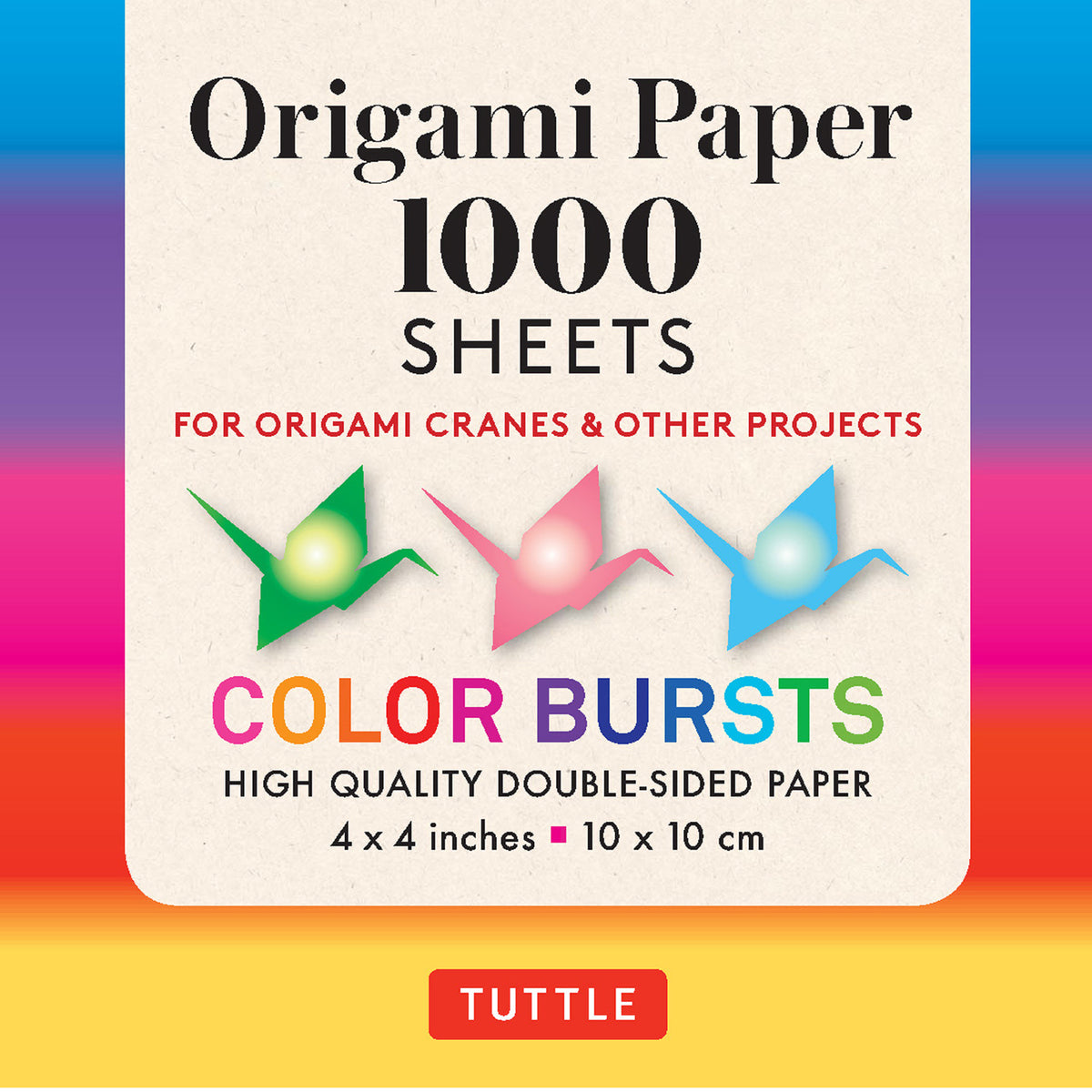Origami Paper Color Bursts 1,000 sheets 4" (10 cm)