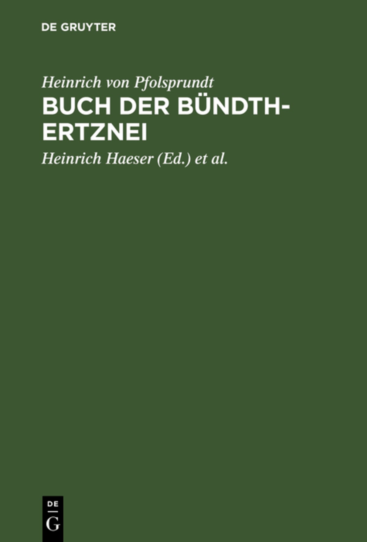 Cover image for Buch der Bündth-Ertznei ISBN 9783111302362