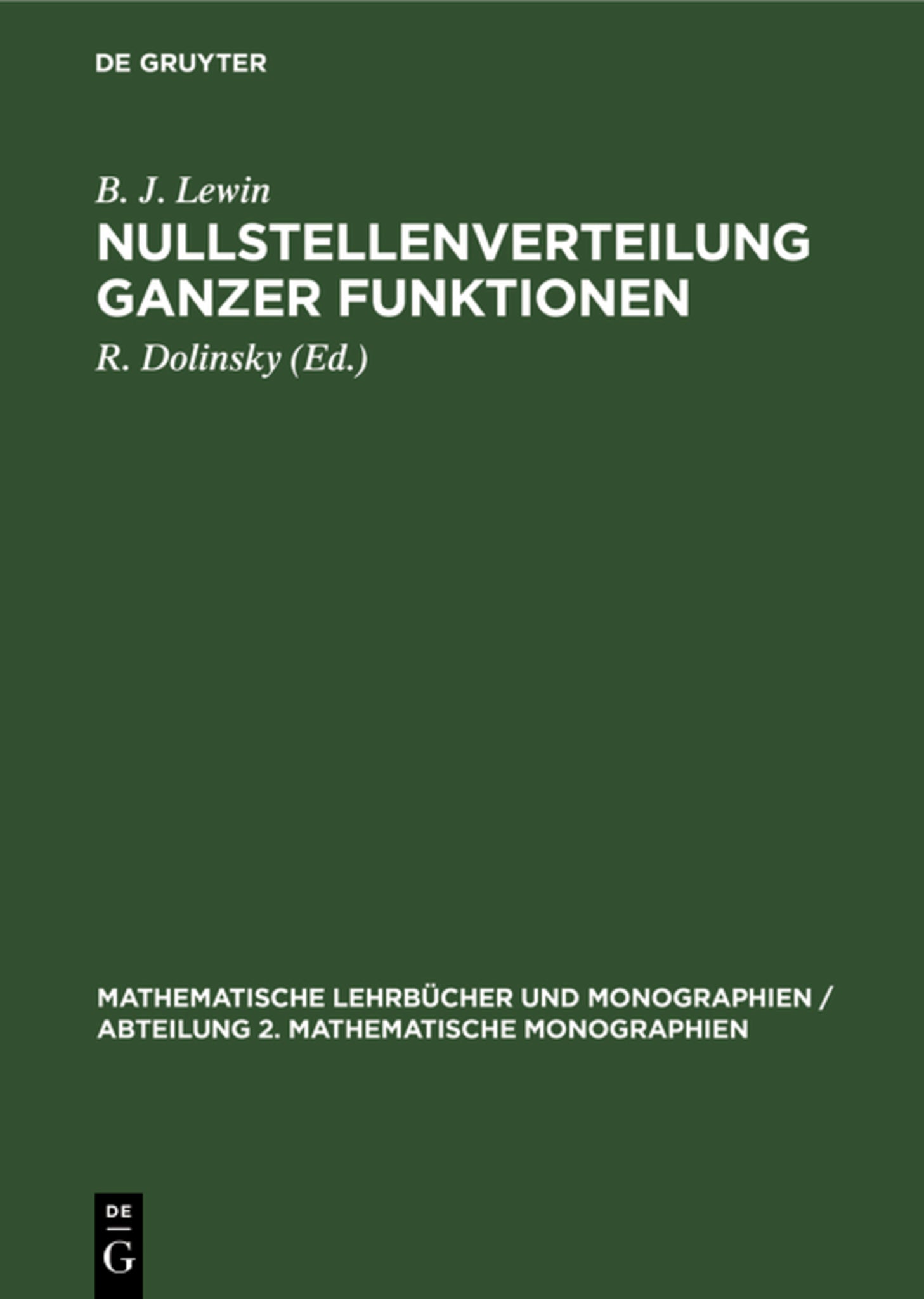 Nullstellenverteilung ganzer Funktionen