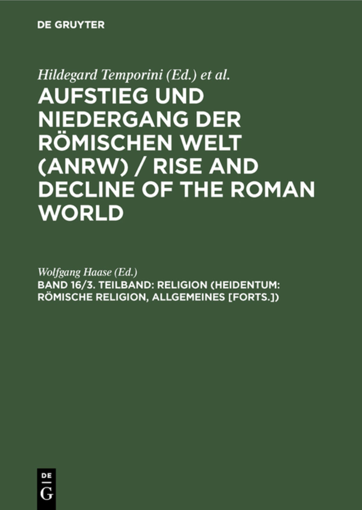 Cover image for Religion (Heidentum: Römische Religion, Allgemeines [Forts.]) ISBN 9783110082890