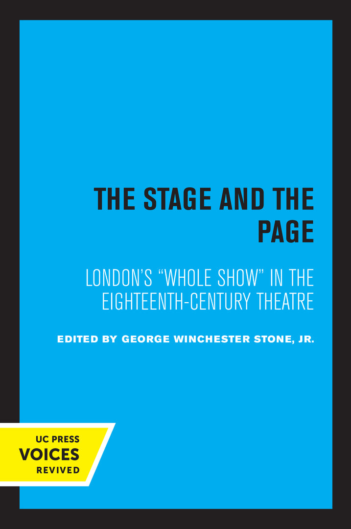 Cover image for The Stage and the Page ISBN 9780520334939