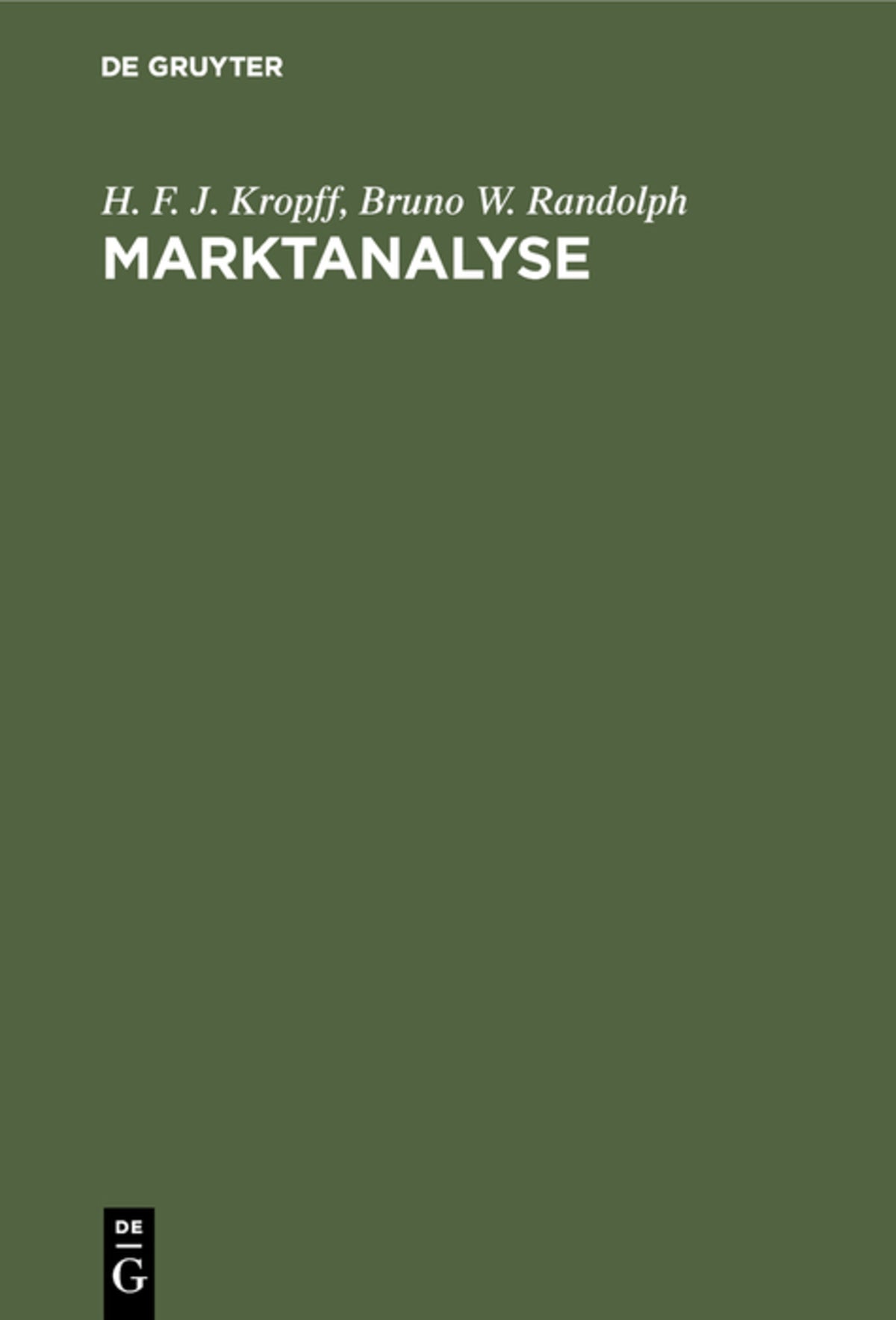Cover image for Marktanalyse ISBN 9783486757903