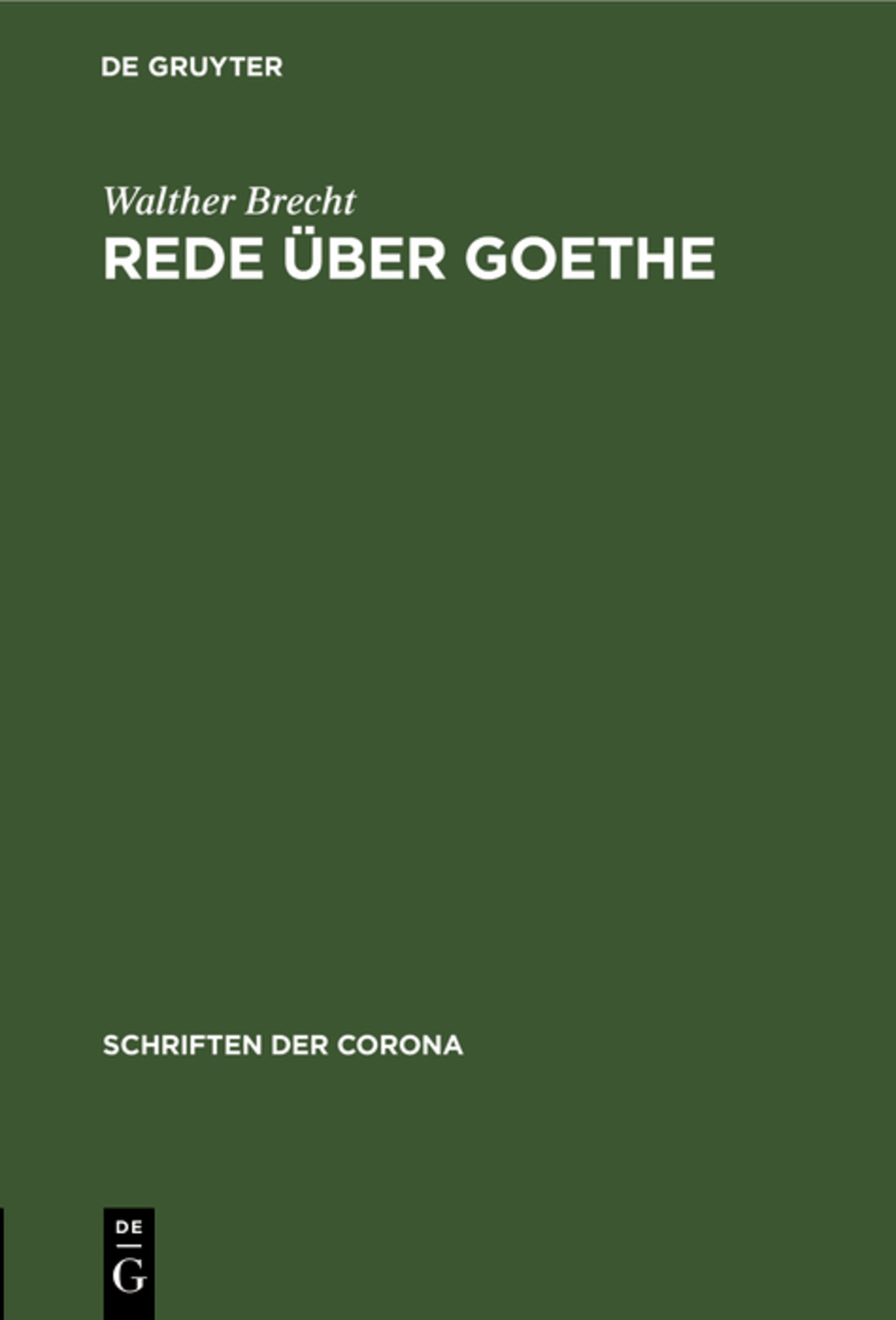 Rede über Goethe