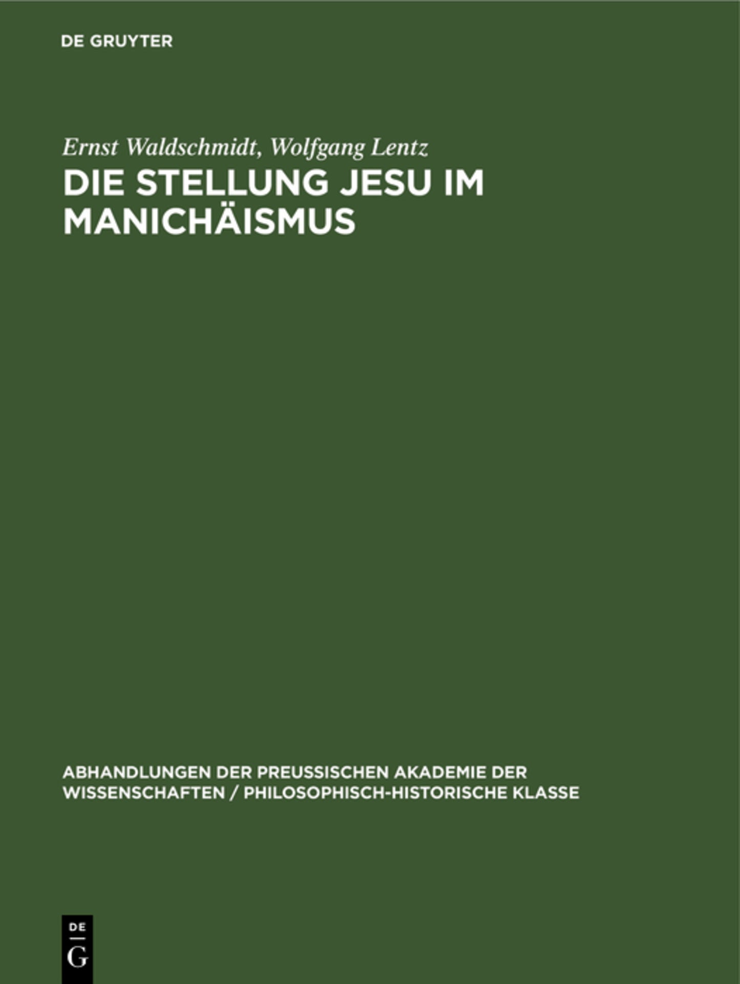 Die Stellung Jesu im Manichäismus