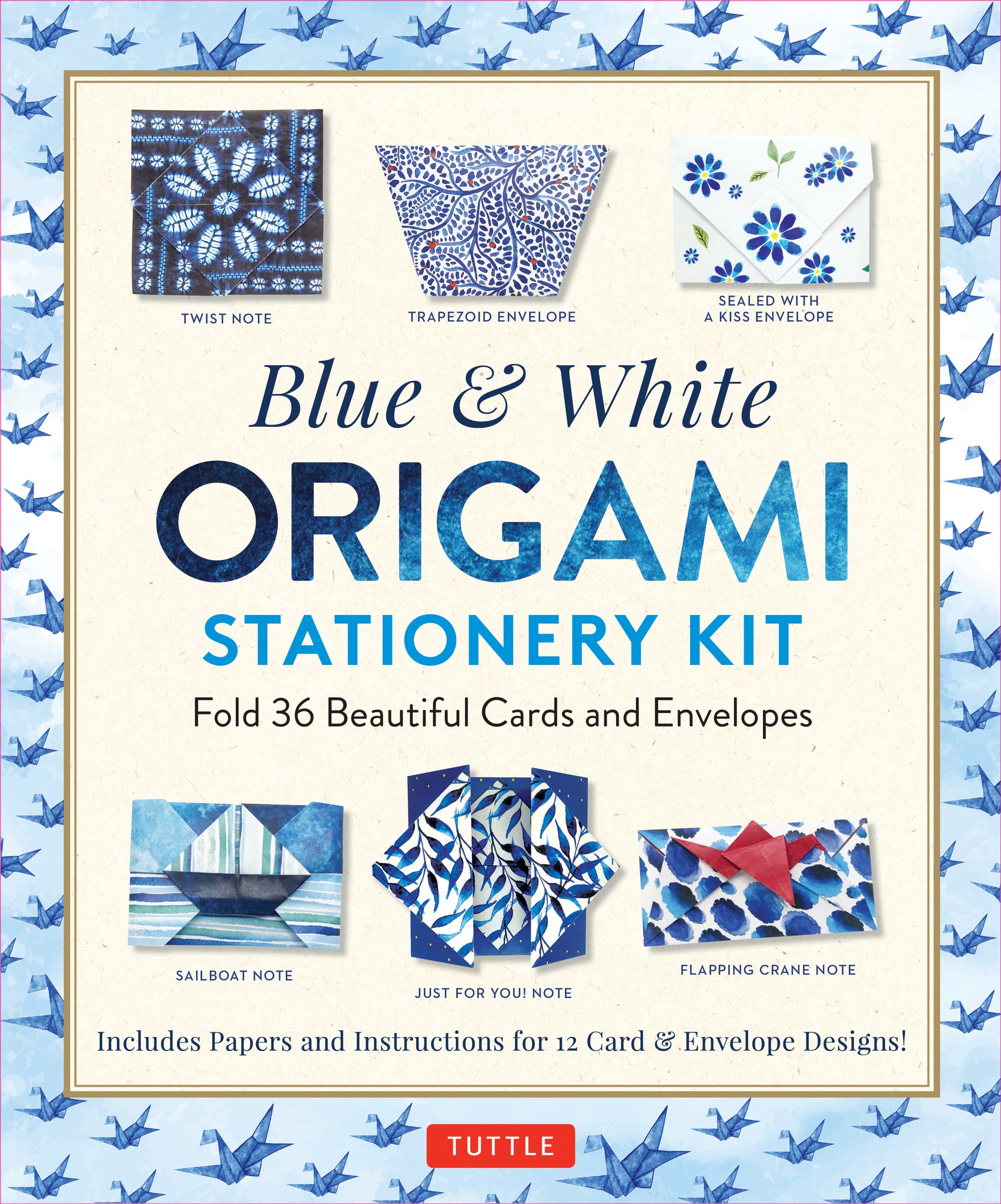 Cover image for Blue & White Origami Stationery Kit ISBN 9780804854443