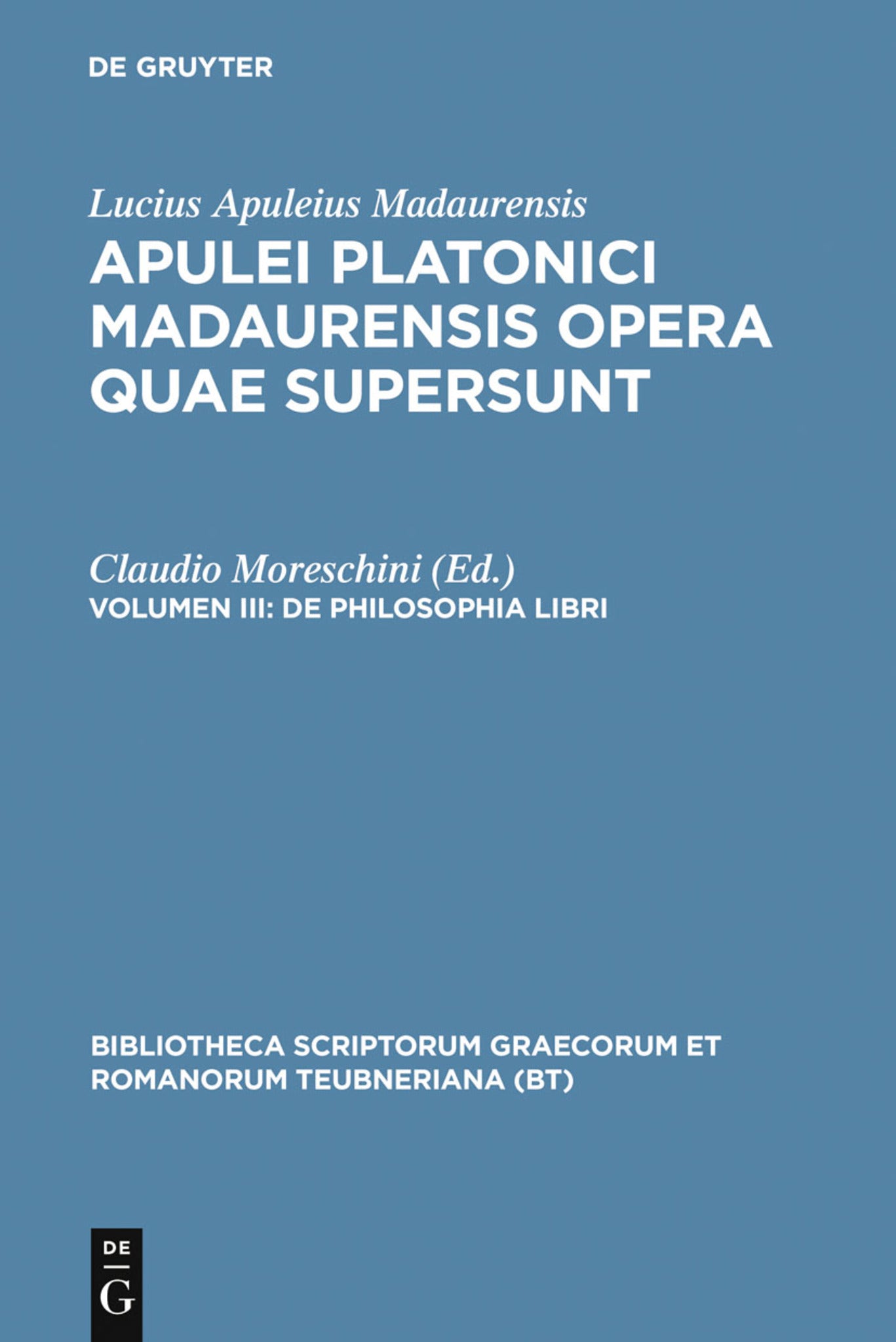 Cover image for De philosophia libri ISBN 9783598710582