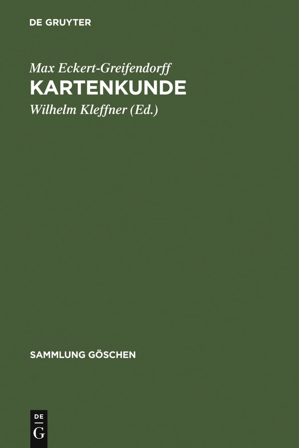 Cover image for Kartenkunde ISBN 9783111020457