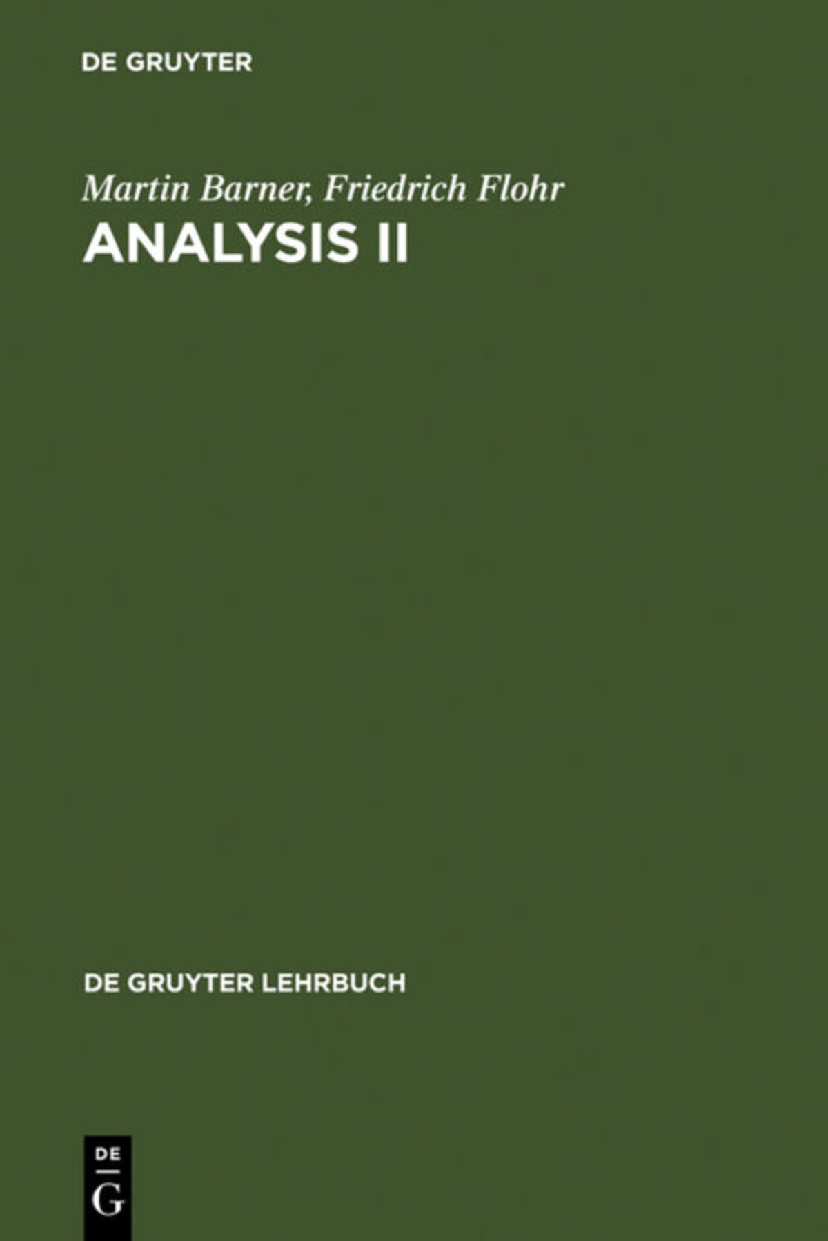 Cover image for Analysis II ISBN 9783110150346