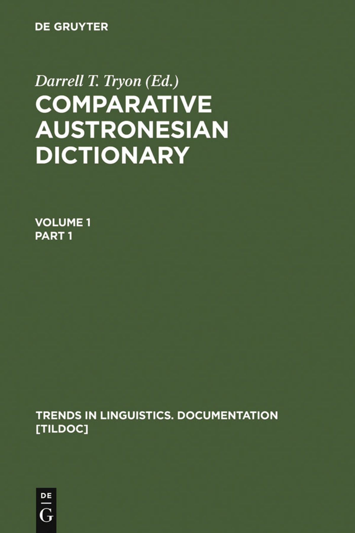 Cover image for Comparative Austronesian Dictionary ISBN 9783110127294