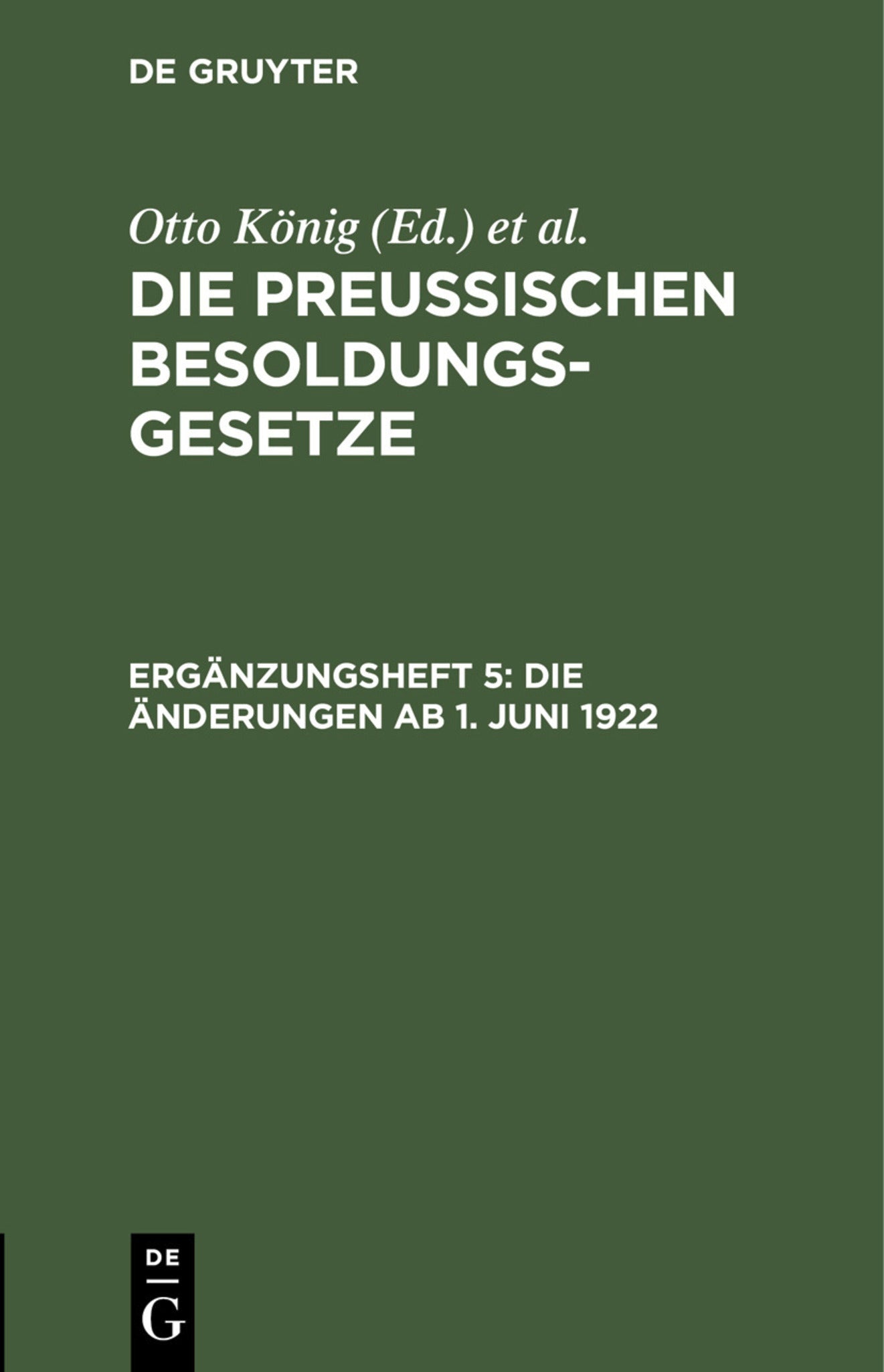 Die Änderungen ab 1. Juni 1922