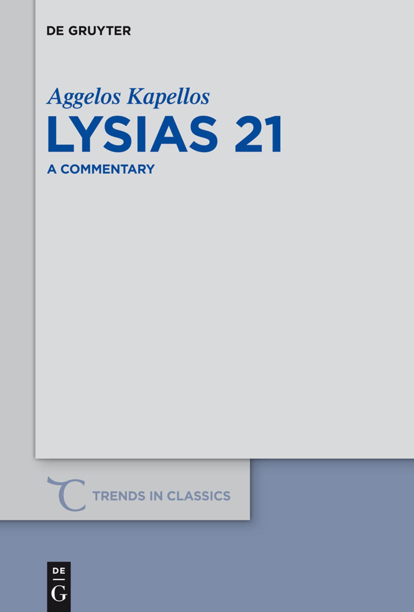 Cover image for Lysias 21 ISBN 9783110354331