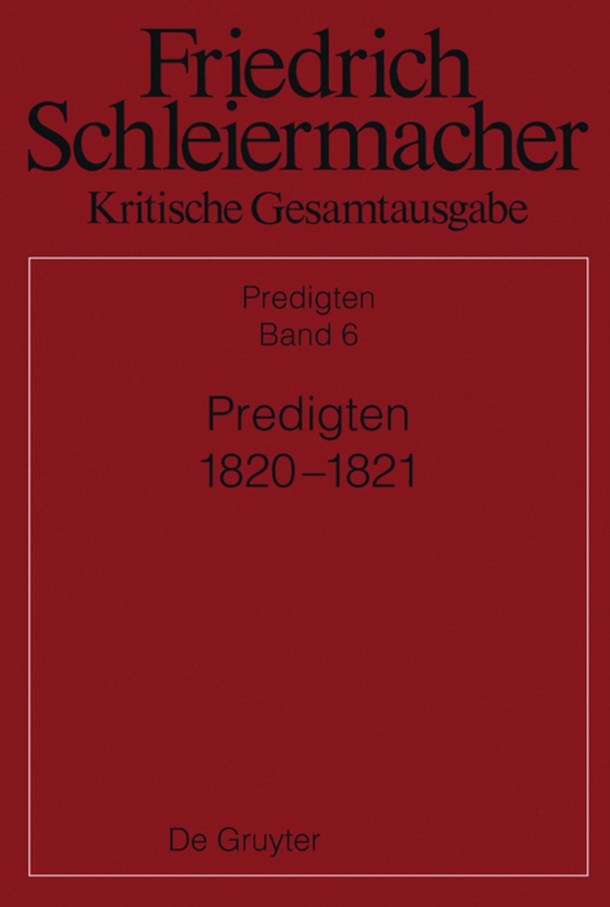 Cover image for Predigten 1820-1821 ISBN 9783110265484