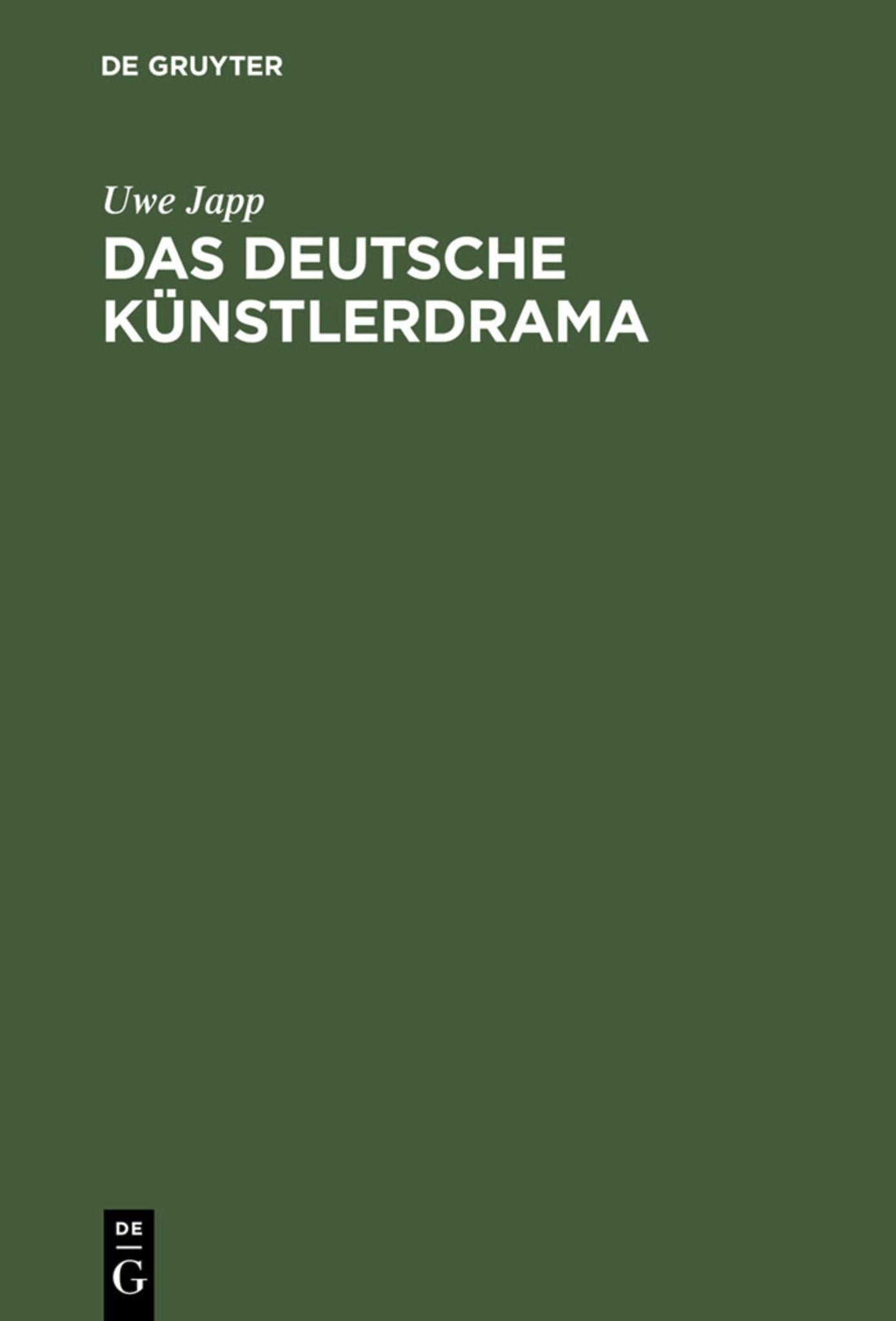 Das deutsche Künstlerdrama
