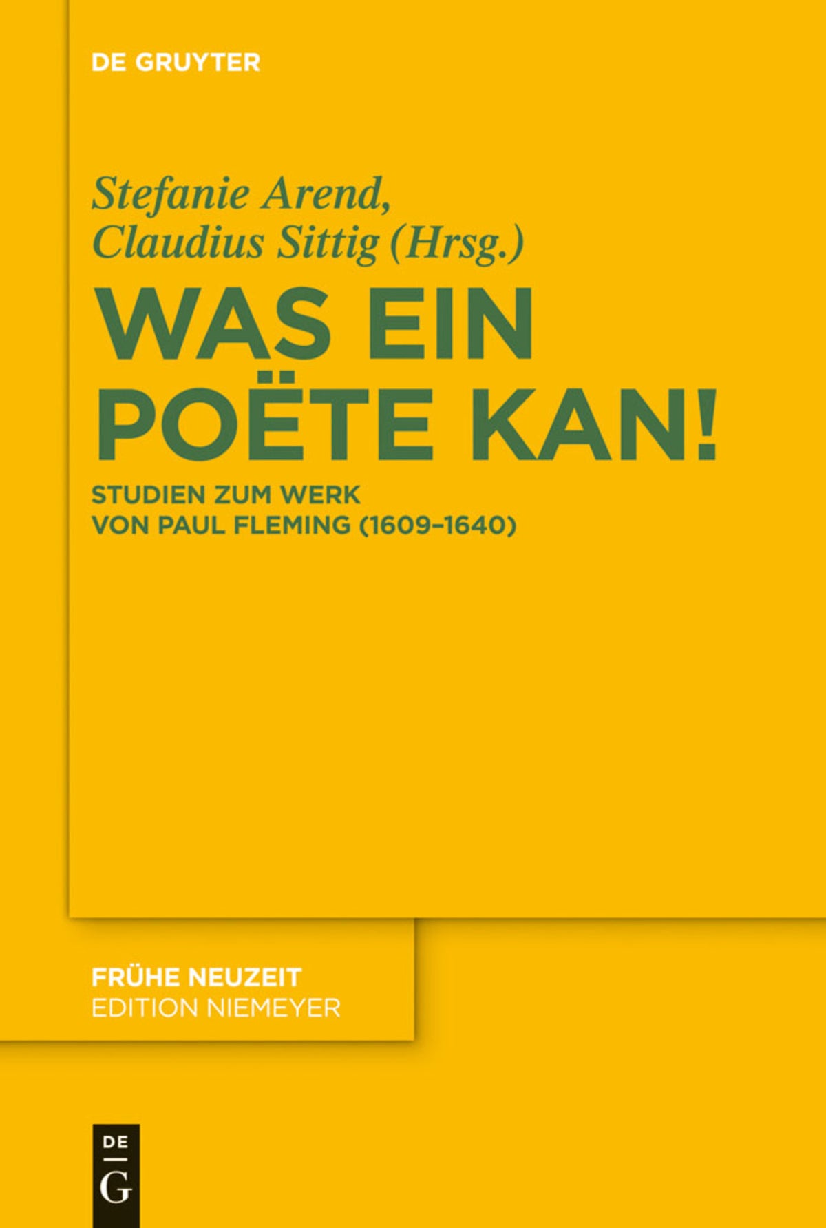 Cover image for Was ein Poëte kan! ISBN 9783110278774