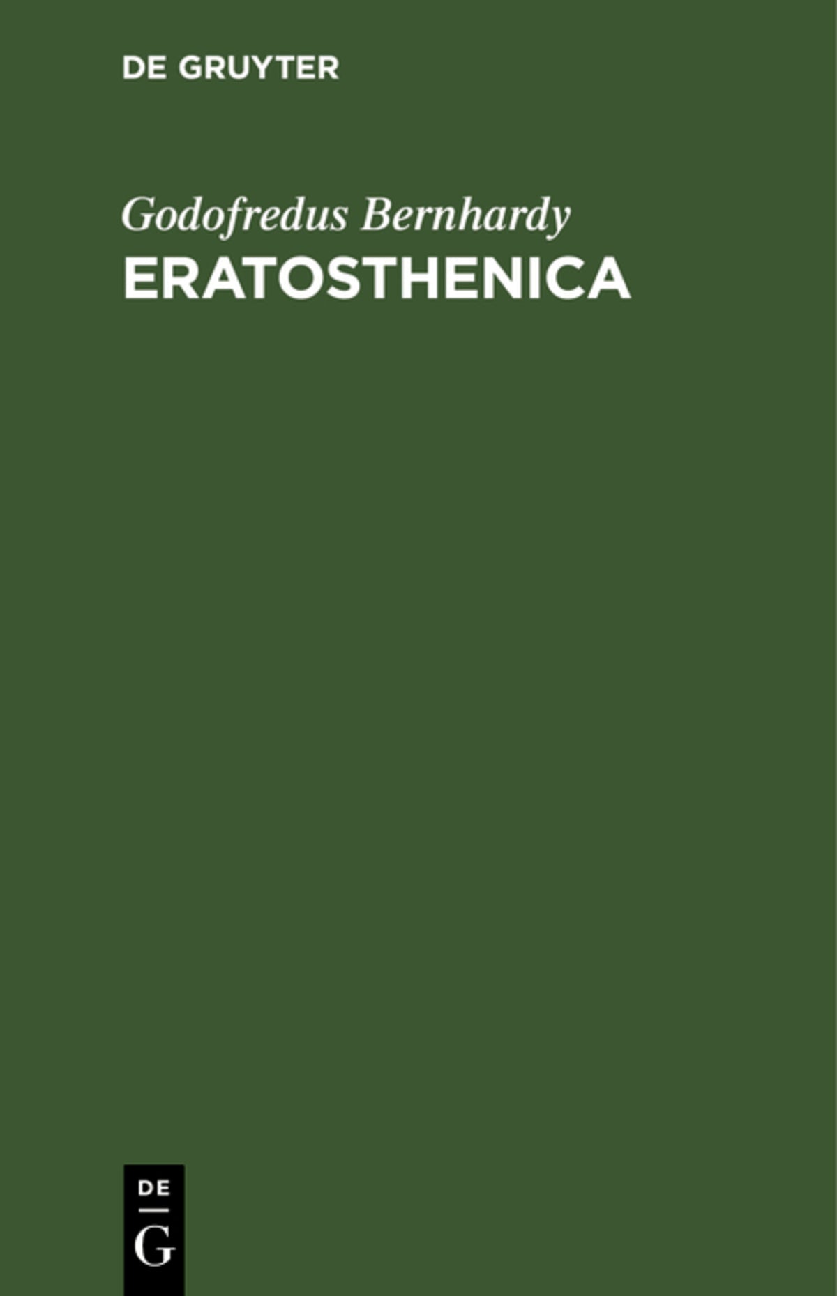 Cover image for Eratosthenica ISBN 9783112461877