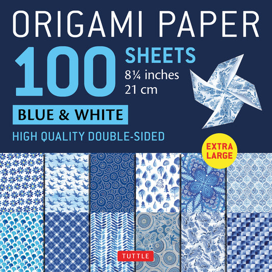 Origami Paper 100 sheets Blue & White 8 1/4" (21 cm)