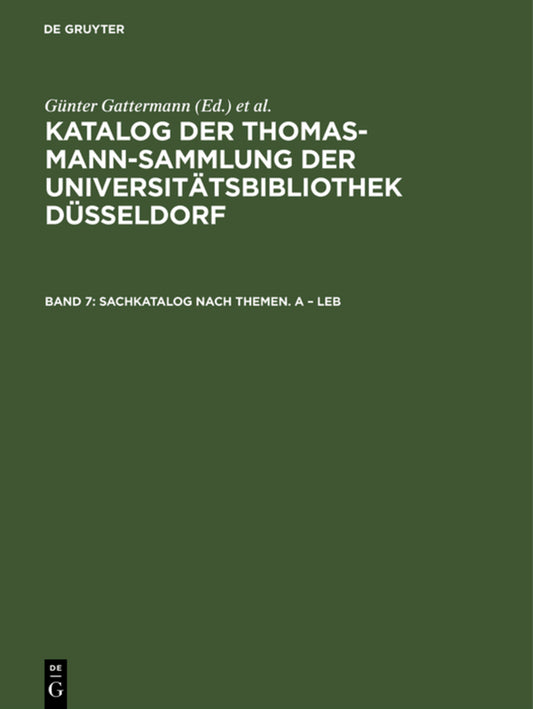 Sachkatalog nach Themen. A – Leb