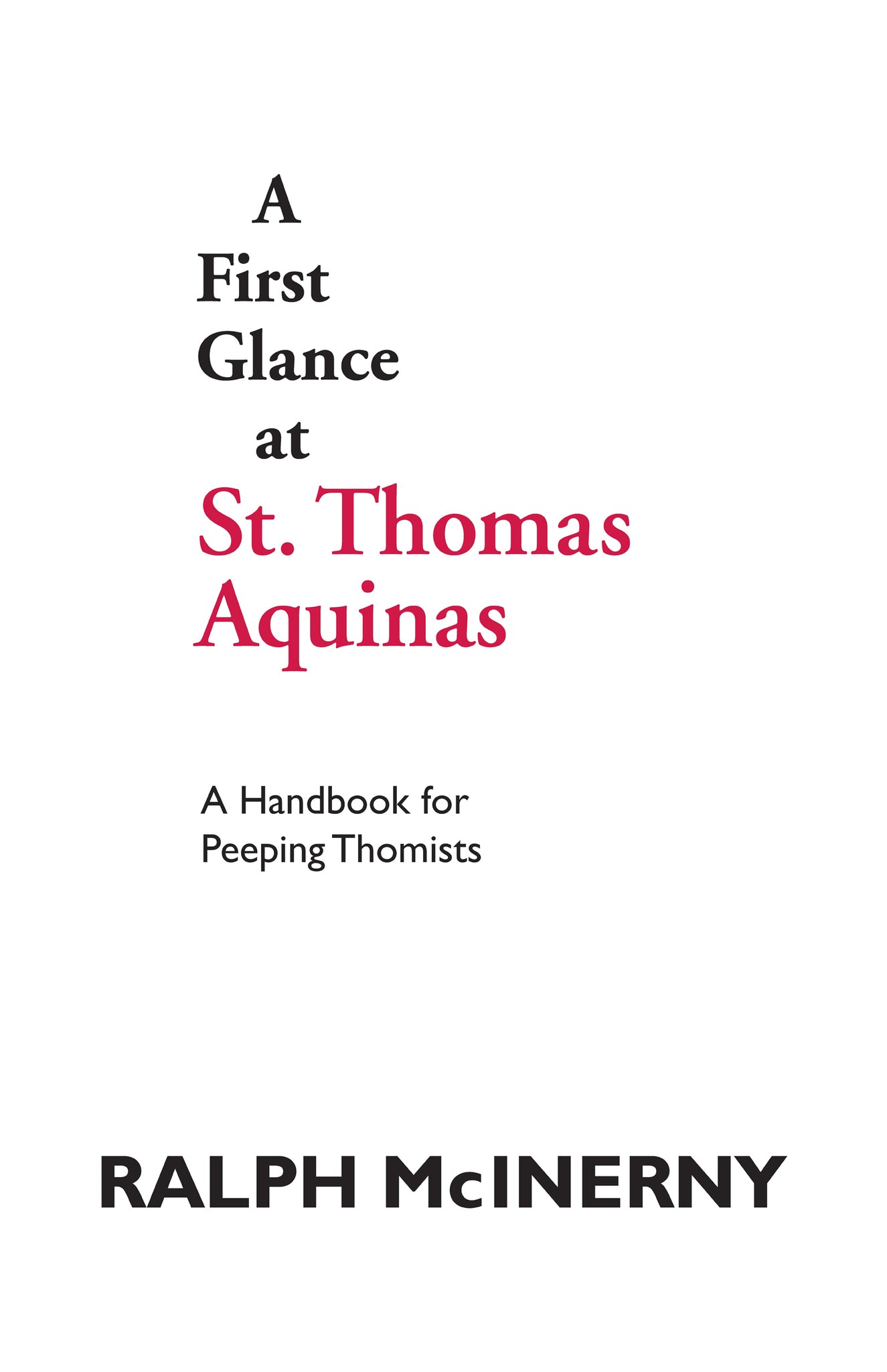 Cover image for A First Glance at St. Thomas Aquinas ISBN 9780268161316