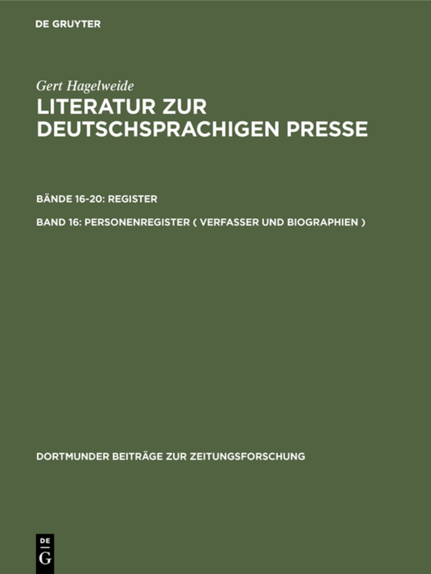 Personenregister ( Verfasser und Biographien )