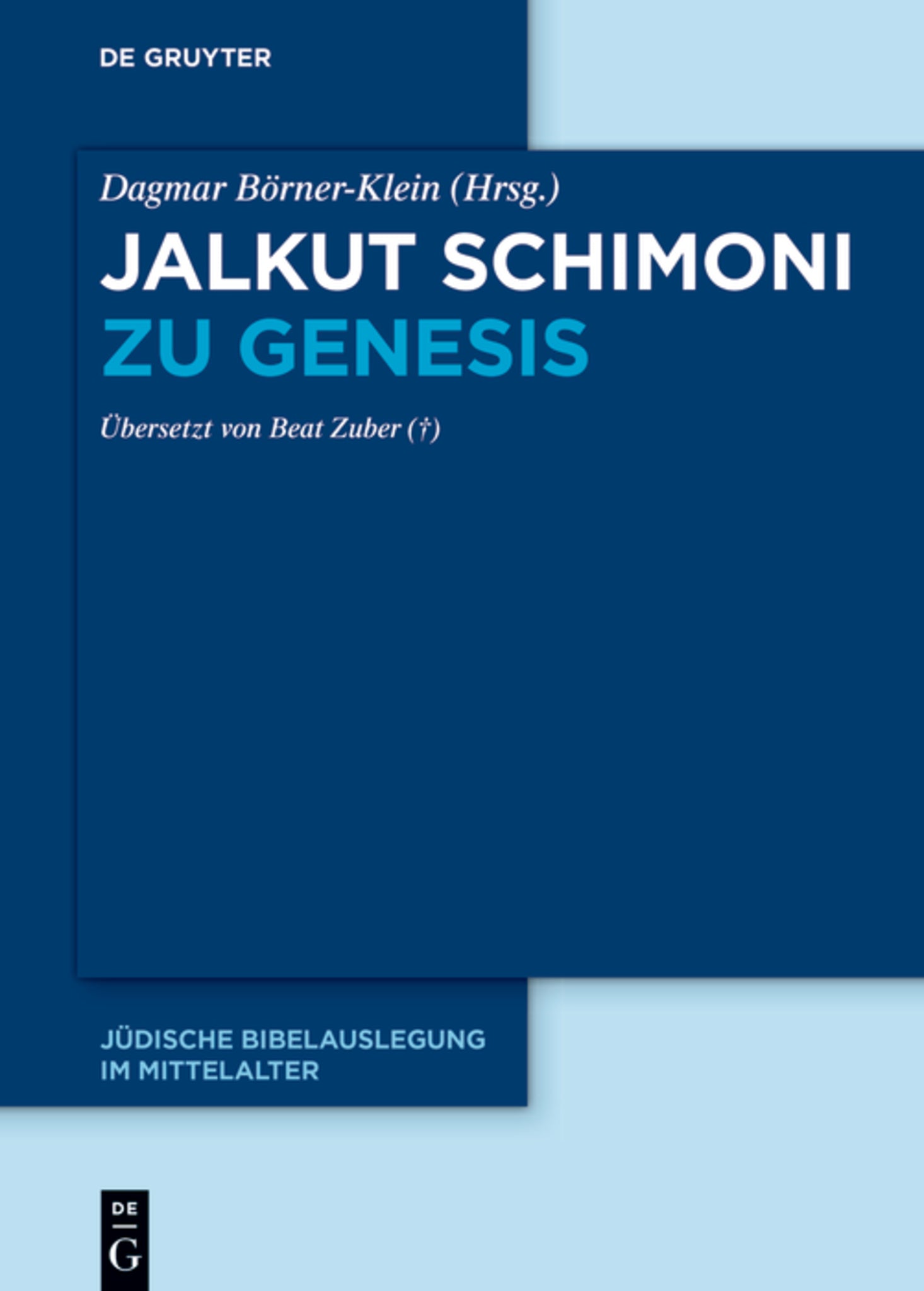 Cover image for Jalkut Schimoni zu Genesis ISBN 9783111573786