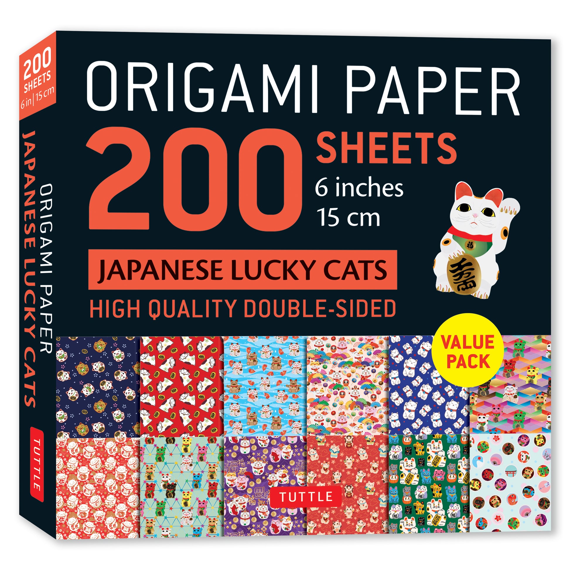 Origami Paper 200 sheets Origami Lucky Cats 6" (15 cm)