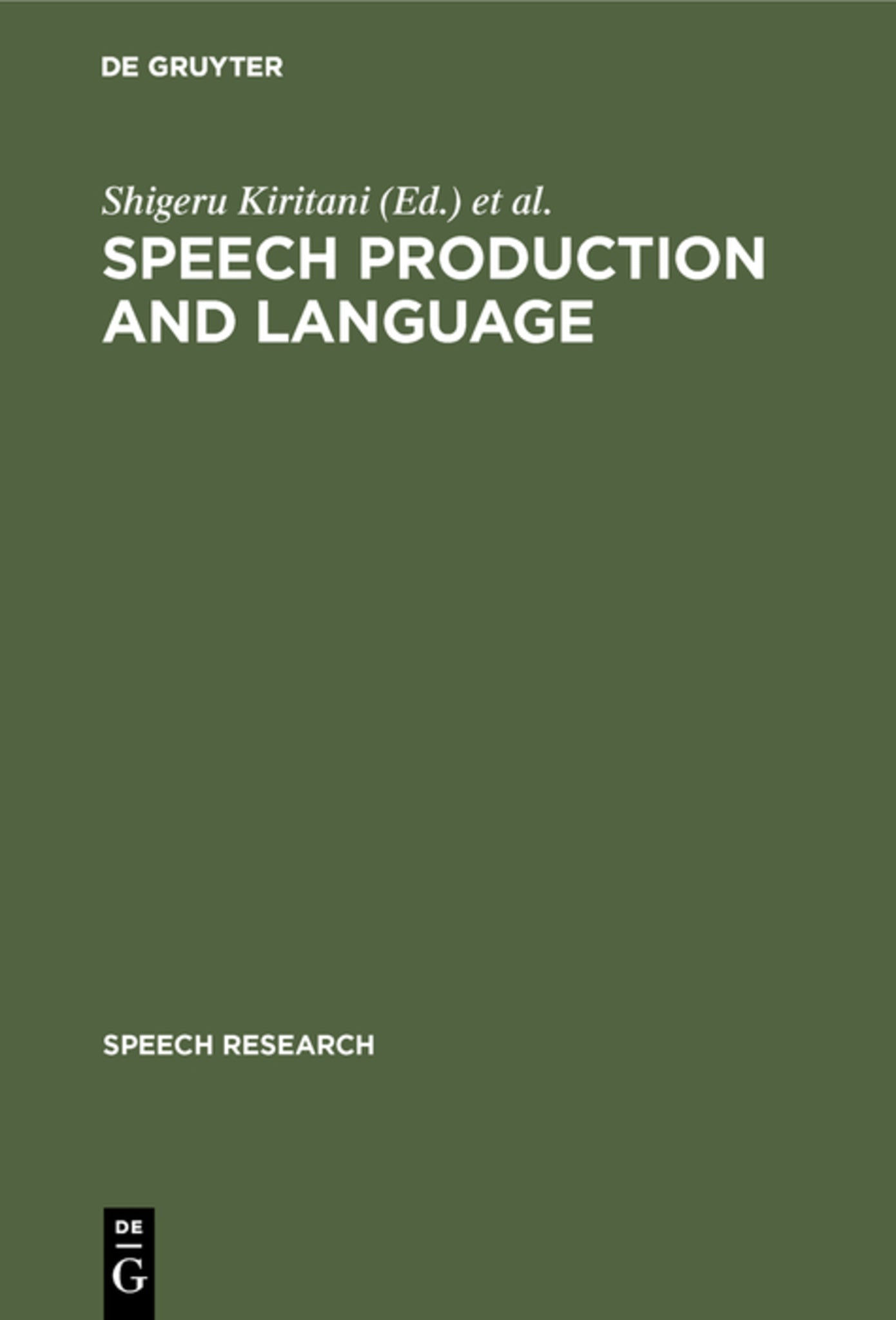 Cover image for Speech Production and Language ISBN 9783110152777