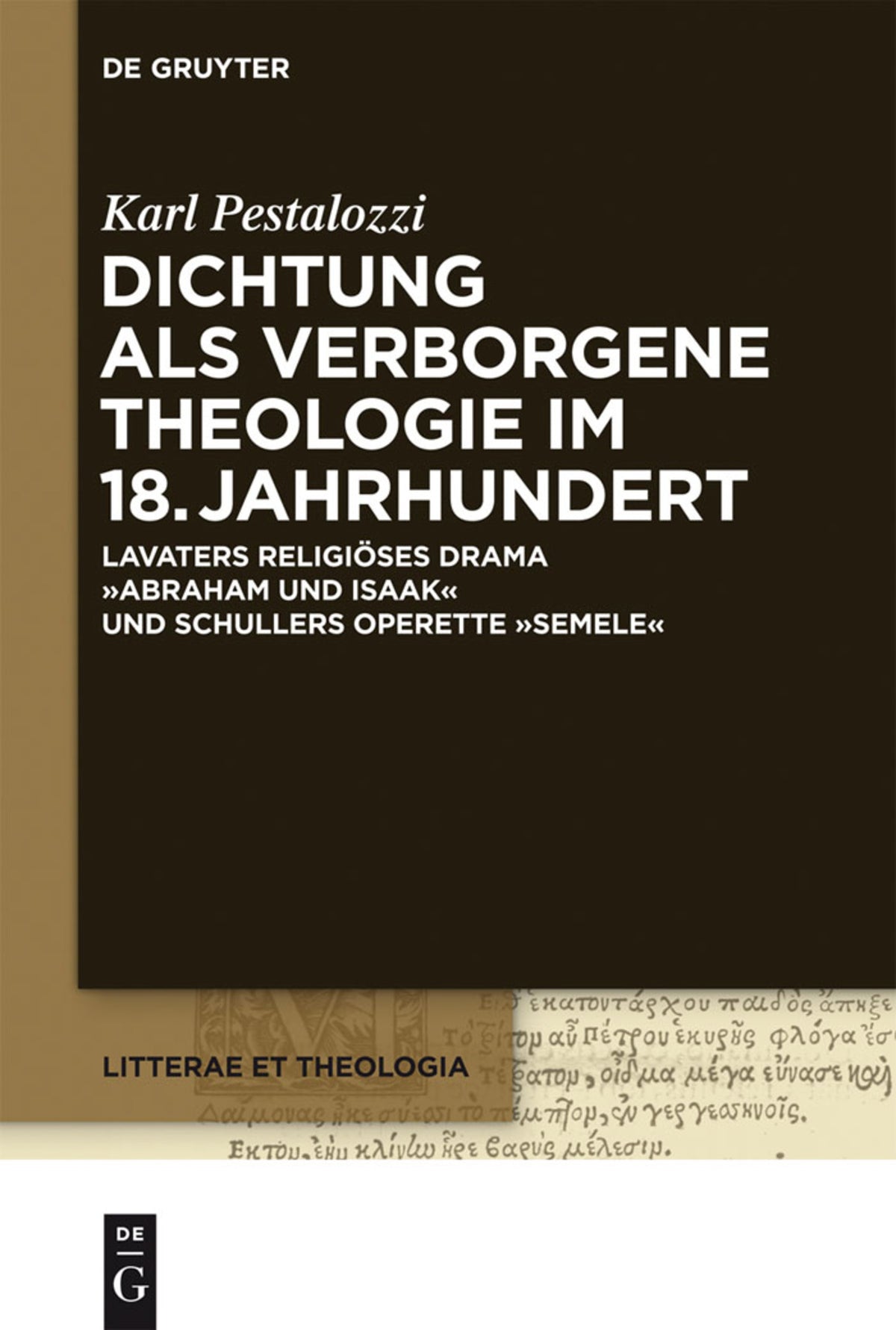 Cover image for Dichtung als verborgene Theologie im 18. Jahrhundert ISBN 9783110294484